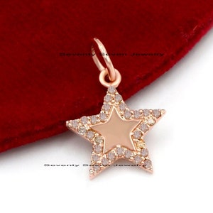 925 Silver Diamond Star Pendant, Pave Star Pendant, Dainty Star Pendant, Diamond Mini Star, Christmas Star Jewelry, Gemstone Star Charm