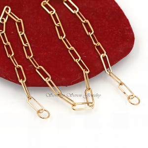 Collar de cadena de clip de plata 925, cadena de clip de papel reforzador, cadena de clip de papel de enlace cuadrado, cadena de enlace de