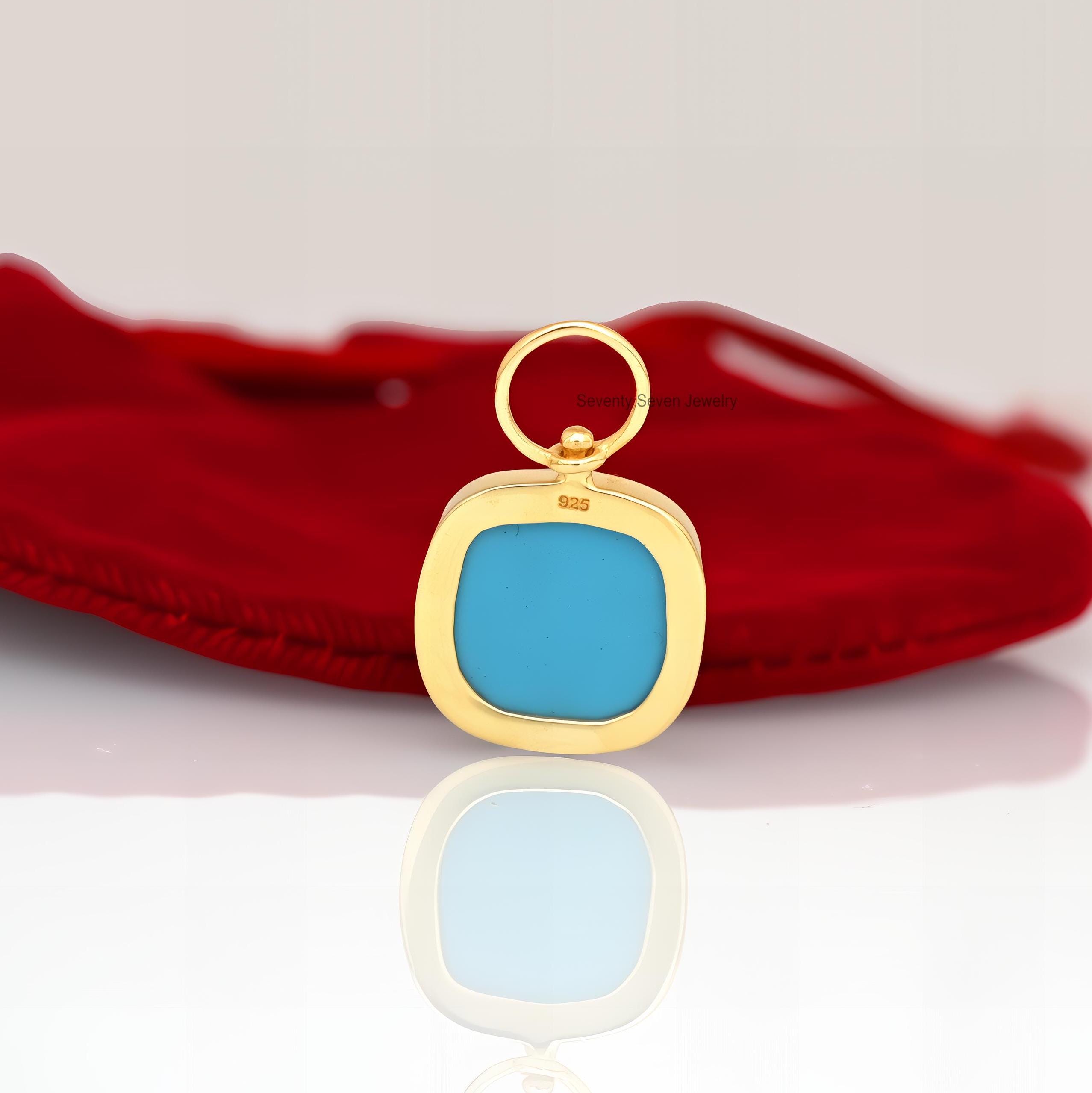 Lapis Lazuli Square Pendant: 925 Sterling Silver Gemstone Bar - View 4 - Seventy Seven Jewelry | SKU: SSMJP412-SLYGLPZ-2026 Lapis Lazuli Square Pendant: 925 Sterling Silver Gemstone Bar - View 4 - Seventy Seven Jewelry | SKU: SSMJP412-SLYGLPZ-2026