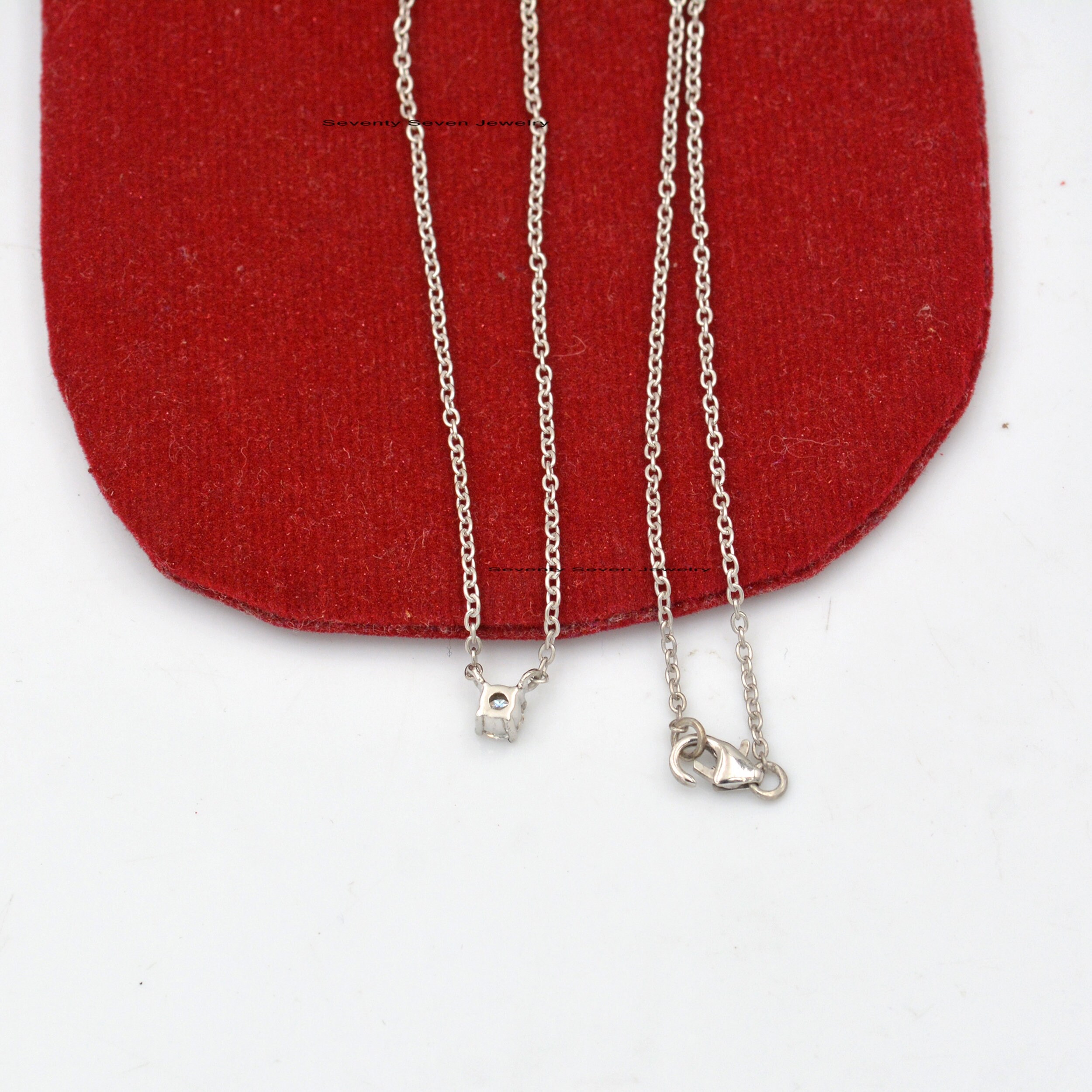 Gold Plated Moissanite Solitaire Necklace: Boho Bezel Pendant - View 4 - Seventy Seven Jewelry | SKU: SSMJN270-SL Gold Plated Moissanite Solitaire Necklace: Boho Bezel Pendant - View 4 - Seventy Seven Jewelry | SKU: SSMJN270-SL