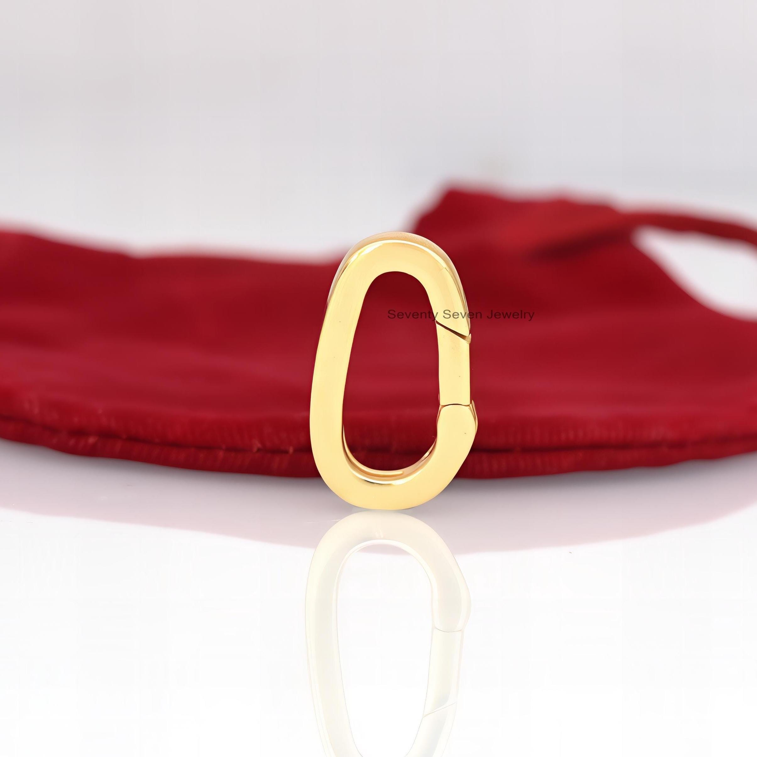 925 Silver Charm Enhancer: Gemstone Spring Lock, Thick Link - View 2 - Seventy Seven Jewelry | SKU: SSMJP702-SLYGDI-V2026,SSM 925 Silver Charm Enhancer: Gemstone Spring Lock, Thick Link - View 2 - Seventy Seven Jewelry | SKU: SSMJP702-SLYGDI-V2026,SSM