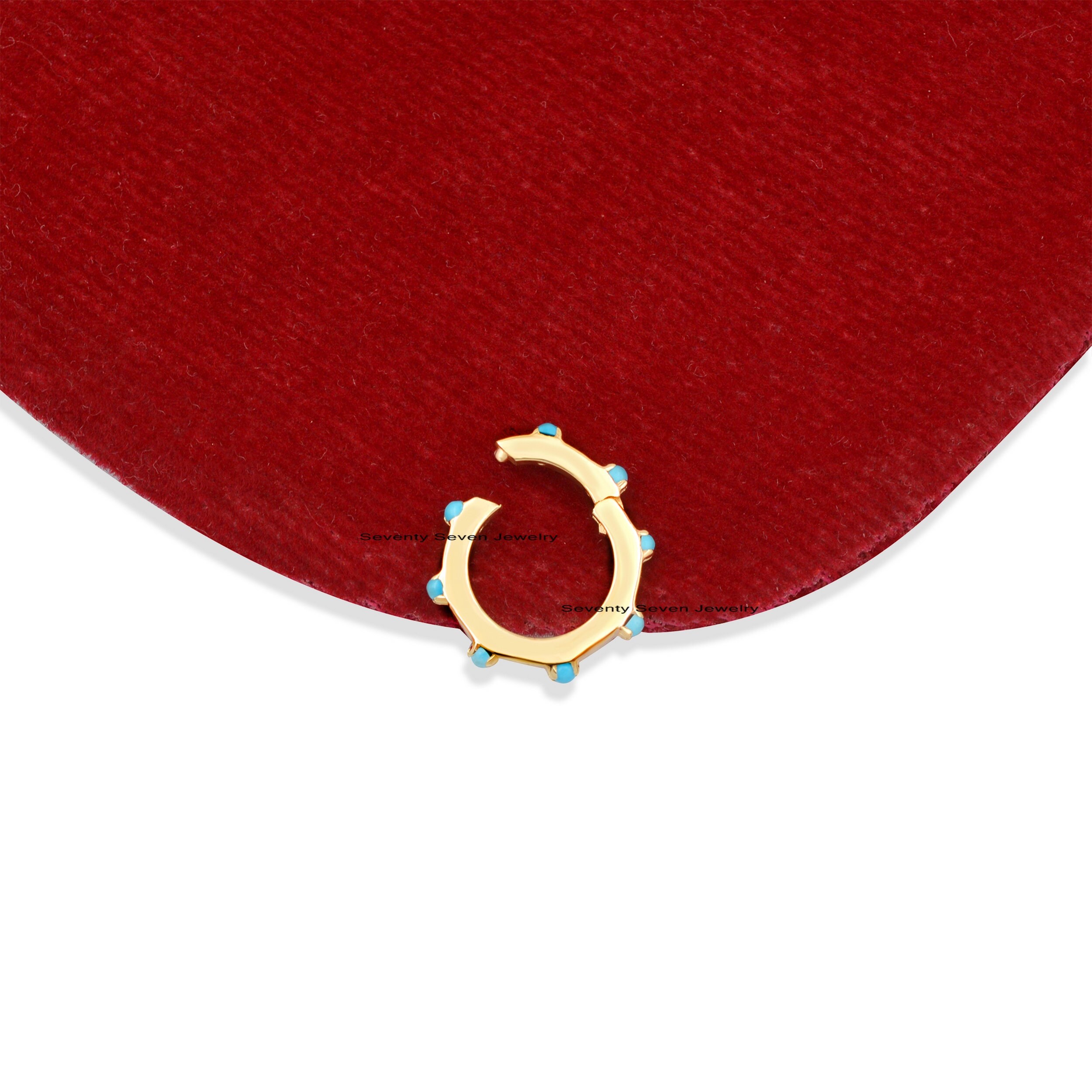 9k Gold Gemstone Circle Enhancer: Turquoise Charm Holder - View 5 - Seventy Seven Jewelry | SKU: SSMJP529-9KYGBSP,SSMJP529-9K 9k Gold Gemstone Circle Enhancer: Turquoise Charm Holder - View 5 - Seventy Seven Jewelry | SKU: SSMJP529-9KYGBSP,SSMJP529-9K