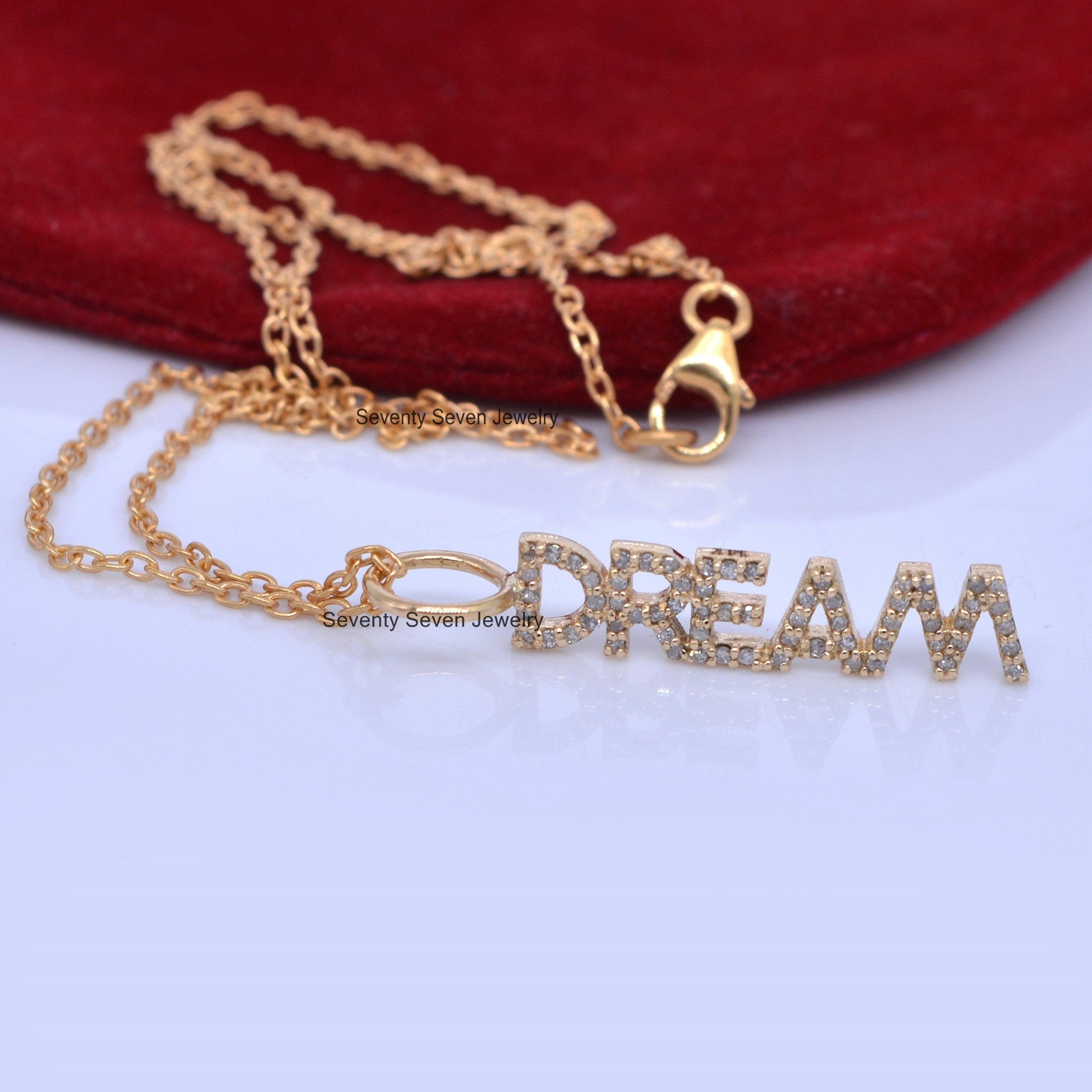 9K Gold Diamond Initial Pendant - Custom Letter Name Necklace - View 3 - Seventy Seven Jewelry | SKU: SSMJP514-9KYGDI-2026