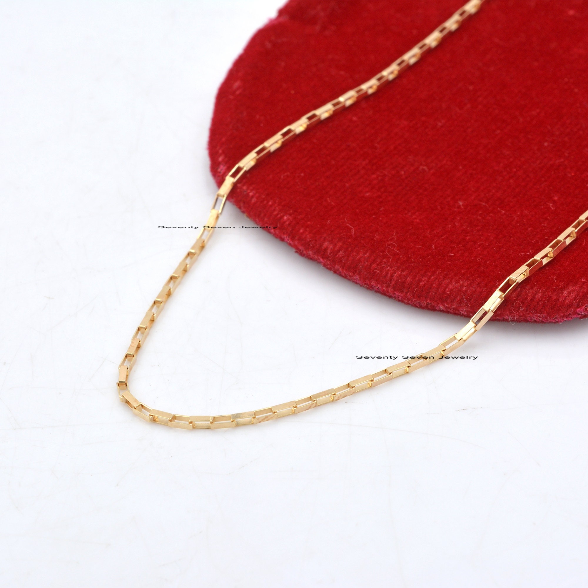 925 Silver Rectangle Box Chain: Elongated Carabiner Link - View 5 - Seventy Seven Jewelry | SKU: SSG25-SLYG-18I-V 925 Silver Rectangle Box Chain: Elongated Carabiner Link - View 5 - Seventy Seven Jewelry | SKU: SSG25-SLYG-18I-V