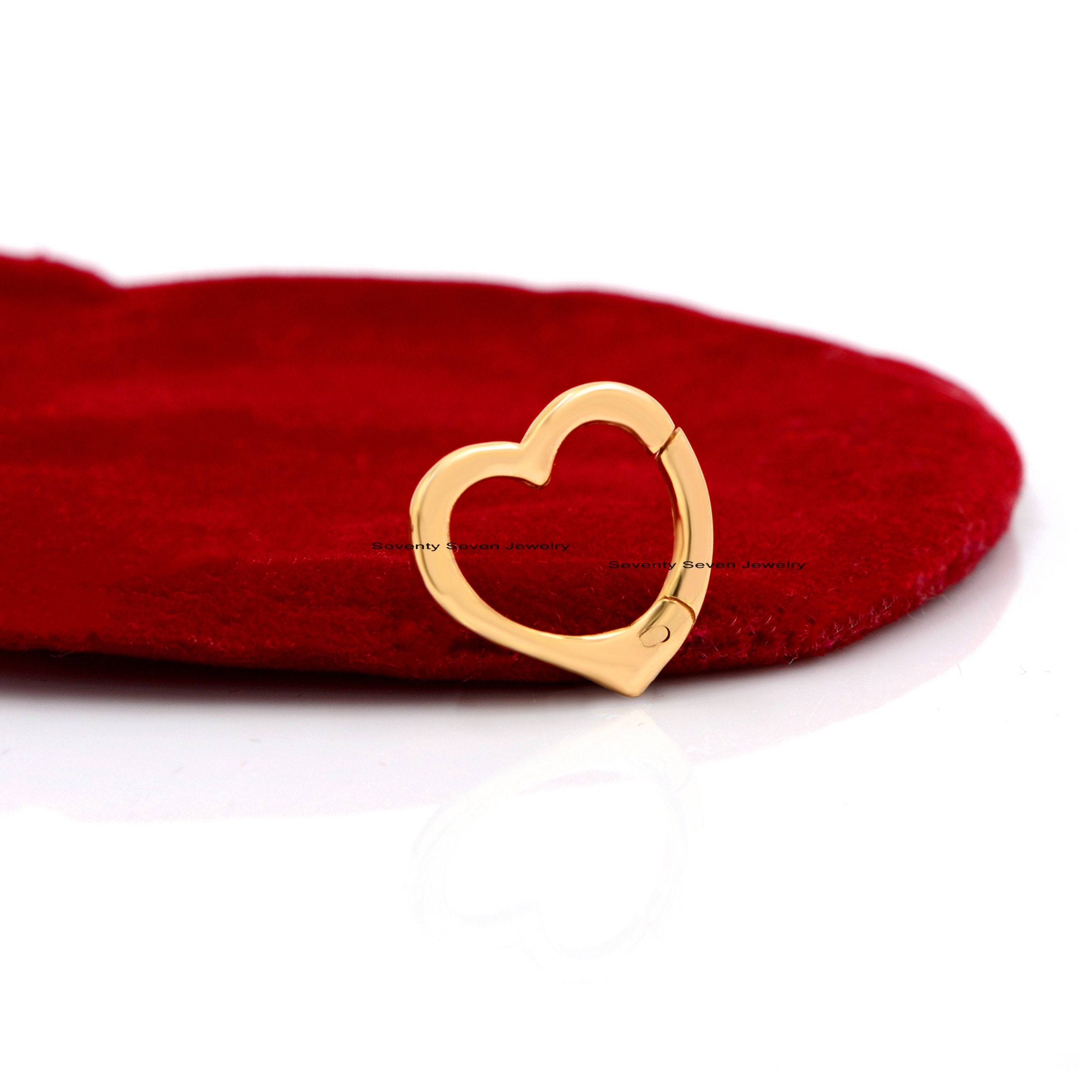 9K Gold Heart Charm Enhancer: Pendant Bail Connector (16mm) - View 2 - Seventy Seven Jewelry | SKU: SSMJH645-9KYG-2026 9K Gold Heart Charm Enhancer: Pendant Bail Connector (16mm) - View 2 - Seventy Seven Jewelry | SKU: SSMJH645-9KYG-2026