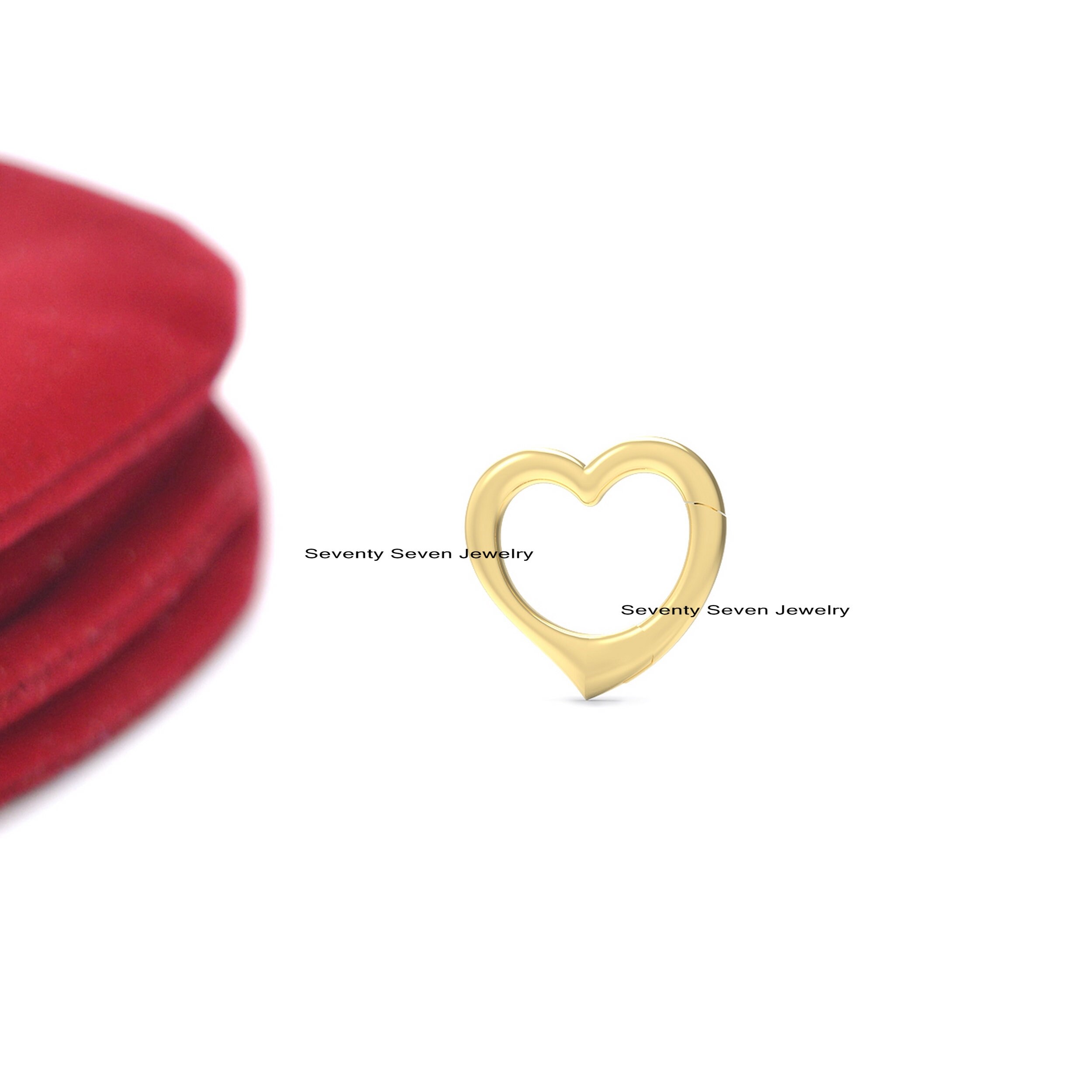 9K Gold Heart Charm Enhancer: Pendant Bail Connector (16mm) - View 4 - Seventy Seven Jewelry | SKU: SSMJH645-9KYG-2026 9K Gold Heart Charm Enhancer: Pendant Bail Connector (16mm) - View 4 - Seventy Seven Jewelry | SKU: SSMJH645-9KYG-2026