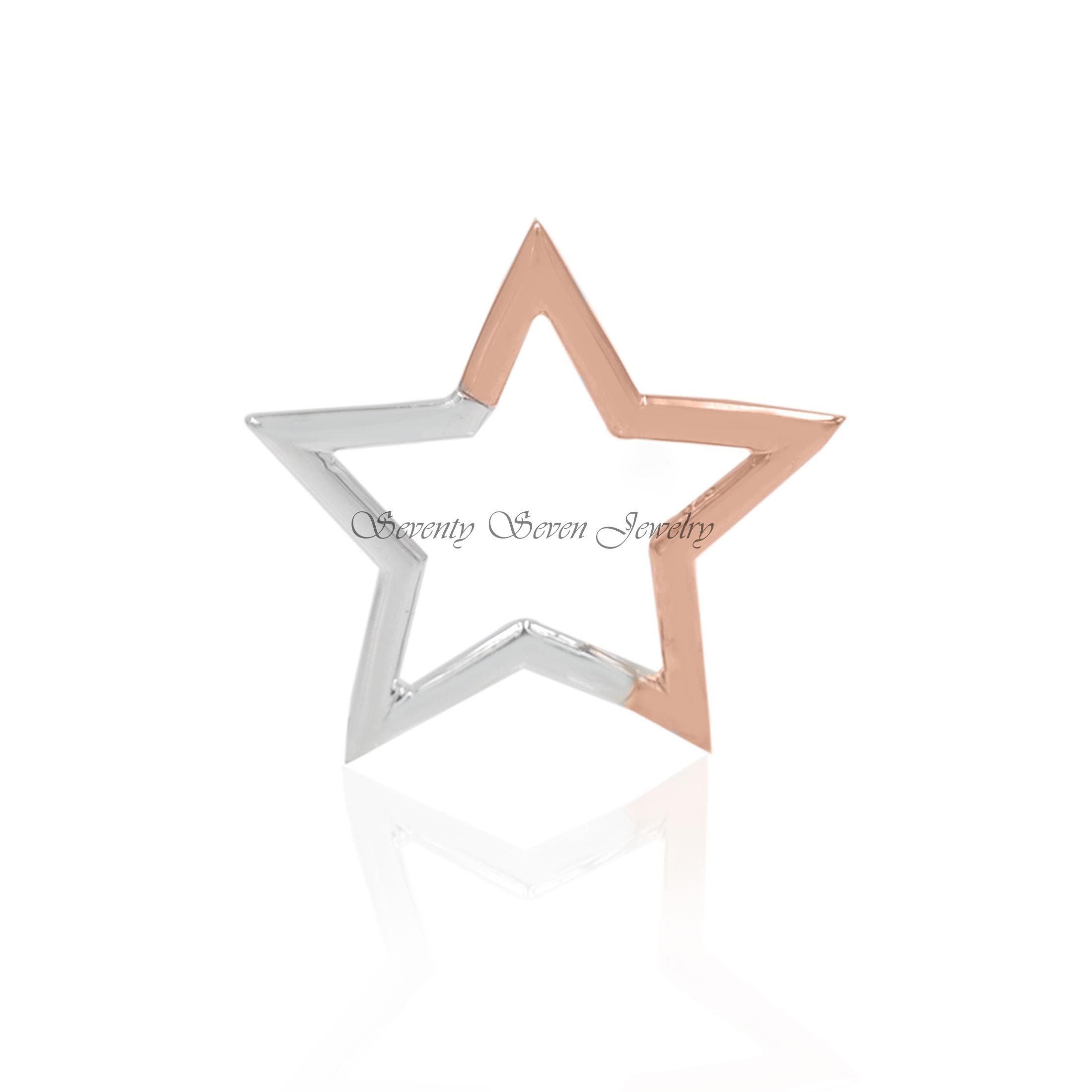 14k Gold Star Charm Holder: Two-Tone Enhancer Link - View 5 - Seventy Seven Jewelry | SKU: SSMJH508A-14KYGSLWG-2026,SSMJH508A 14k Gold Star Charm Holder: Two-Tone Enhancer Link - View 5 - Seventy Seven Jewelry | SKU: SSMJH508A-14KYGSLWG-2026,SSMJH508A