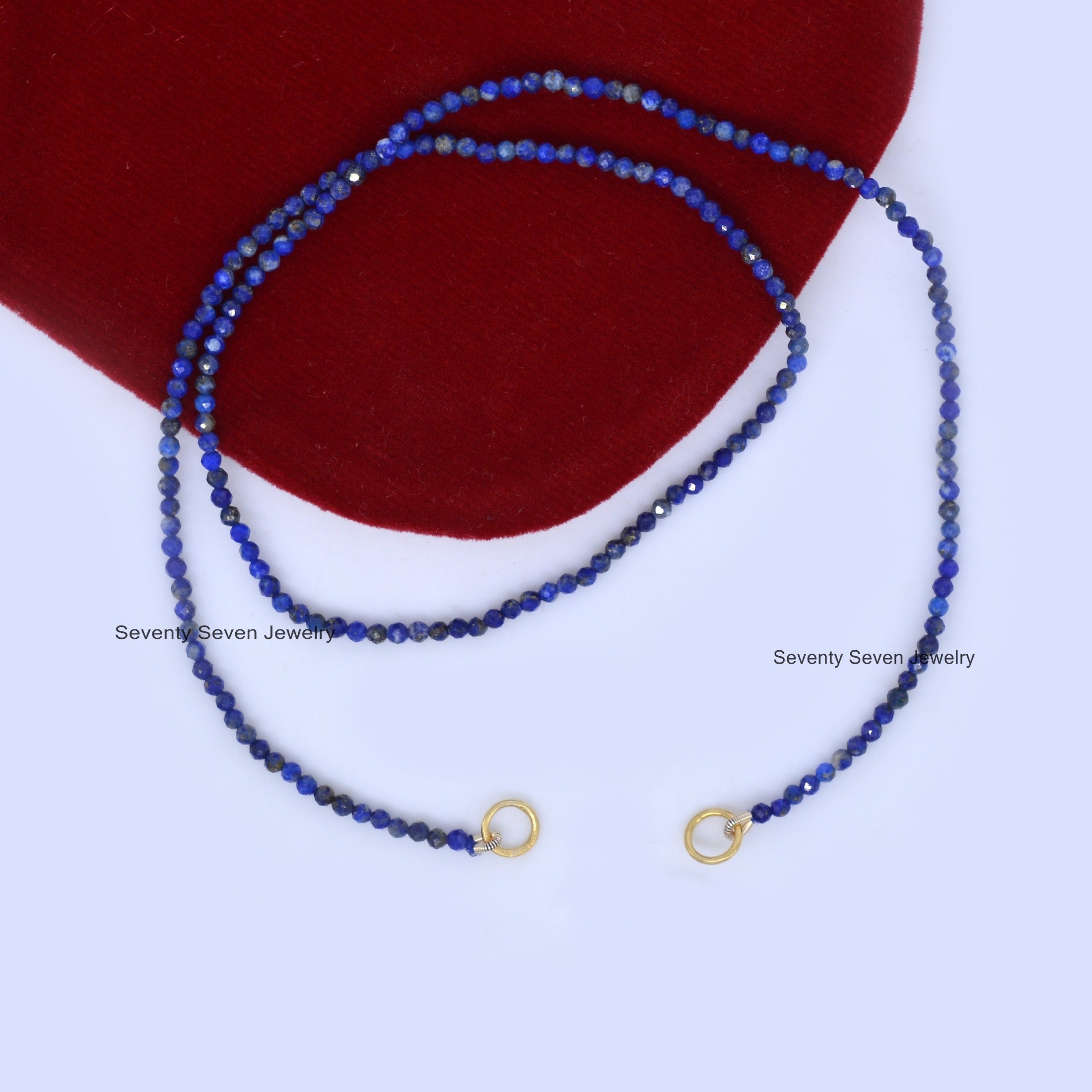 Sterling Silver Turquoise Bead Chain Necklace with Enhancer - View 5 - Seventy Seven Jewelry | SKU: SSMJN219-SLYGPL Sterling Silver Turquoise Bead Chain Necklace with Enhancer - View 5 - Seventy Seven Jewelry | SKU: SSMJN219-SLYGPL