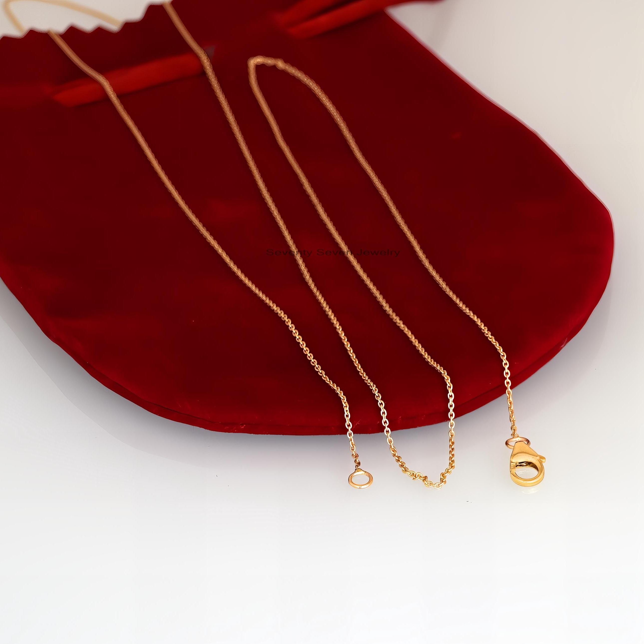 14K Gold Thin Rolo Chain Necklace, 1.33MM - View 2 - Seventy Seven Jewelry | SKU: SSG19-14KYG-1.33M-18I-V/19-06