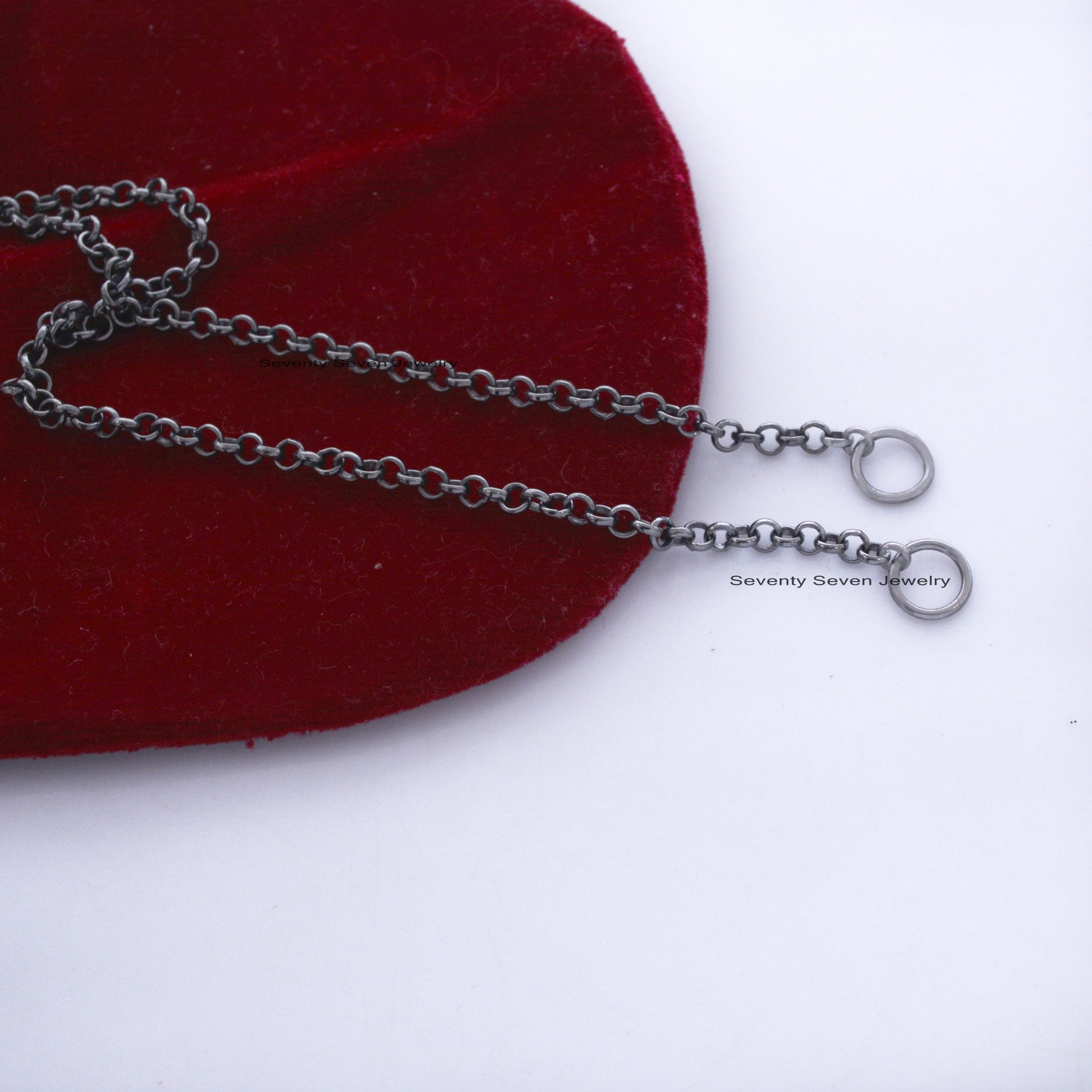 925 Sterling Silver Rolo Chain Necklace - 3mm Round Link - View 7 - Seventy Seven Jewelry | SKU: SSG15-SLNS-16I 925 Sterling Silver Rolo Chain Necklace - 3mm Round Link - View 7 - Seventy Seven Jewelry | SKU: SSG15-SLNS-16I