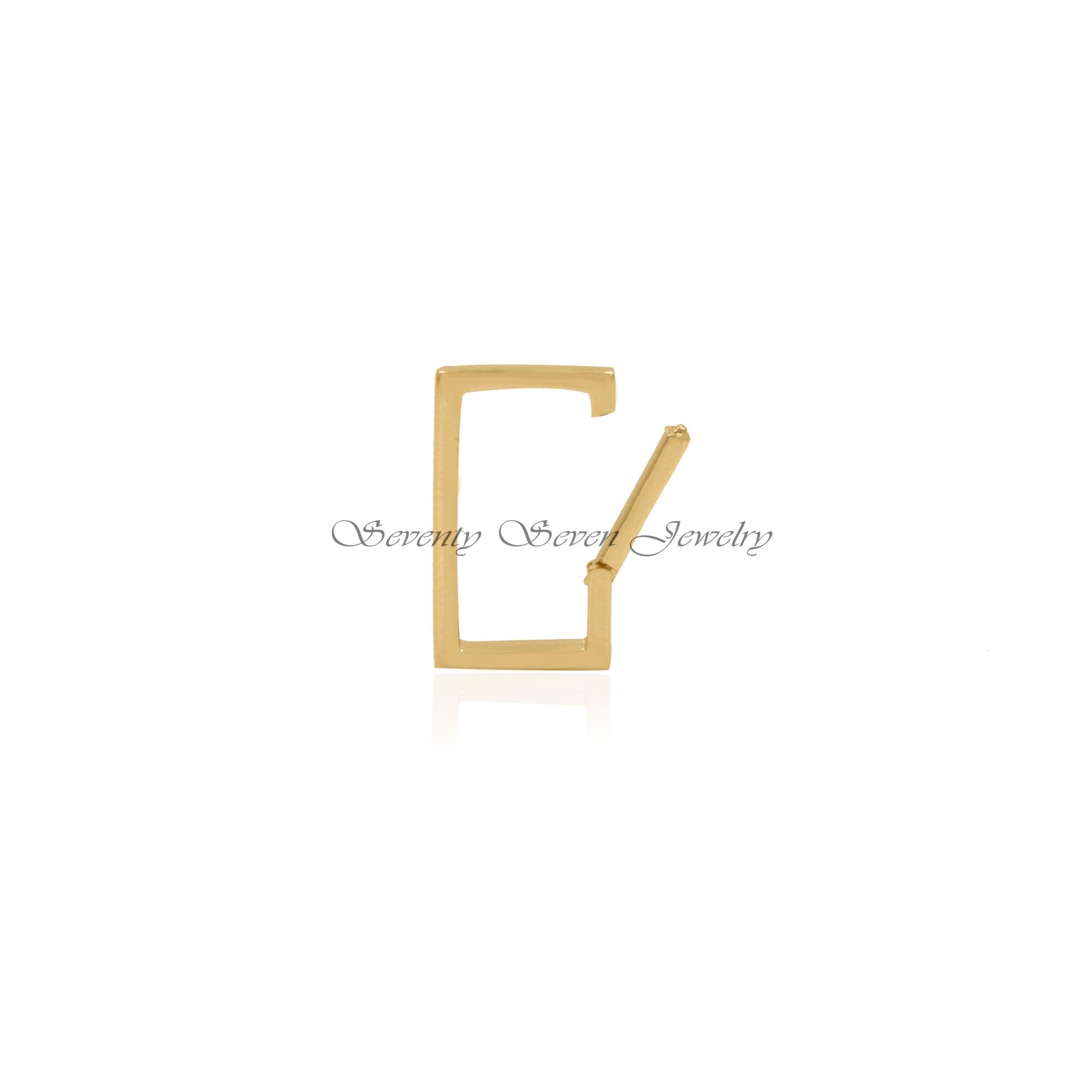 925 Silver Rectangle Charm Holder: Square Enhancer Lock (15*9 MM) - View 4 - Seventy Seven Jewelry | SKU: SSMJP452-SLYG-2026 925 Silver Rectangle Charm Holder: Square Enhancer Lock (15*9 MM) - View 4 - Seventy Seven Jewelry | SKU: SSMJP452-SLYG-2026