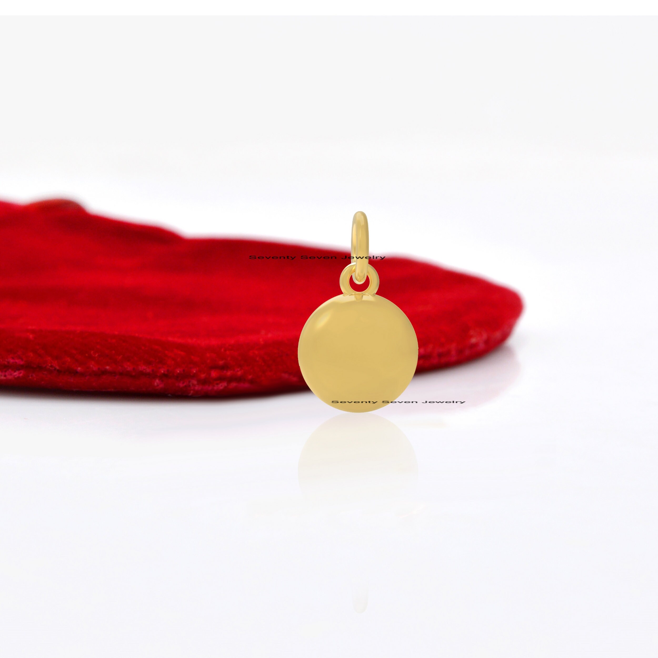 Sterling Silver Star Round Pendant: Gemstone Disc Charm - View 7 - Seventy Seven Jewelry | SKU: SSMJP616-SLYGPSP-2026 Sterling Silver Star Round Pendant: Gemstone Disc Charm - View 7 - Seventy Seven Jewelry | SKU: SSMJP616-SLYGPSP-2026