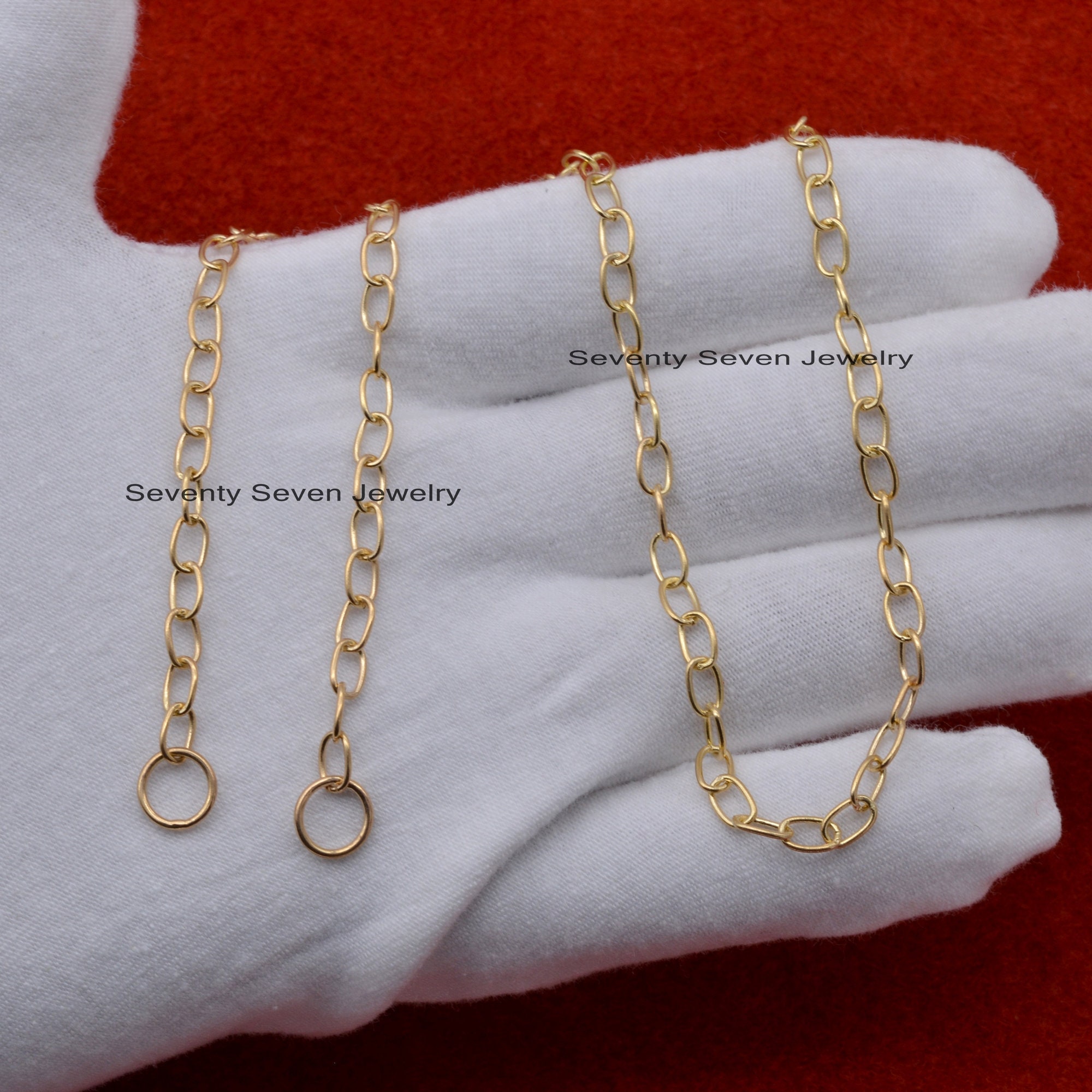 925 Sterling Silver Rolo Link Chain Necklace: Layering Cable - View 7 - Seventy Seven Jewelry | SKU: SSG10-SLYG-16I-V 925 Sterling Silver Rolo Link Chain Necklace: Layering Cable - View 7 - Seventy Seven Jewelry | SKU: SSG10-SLYG-16I-V