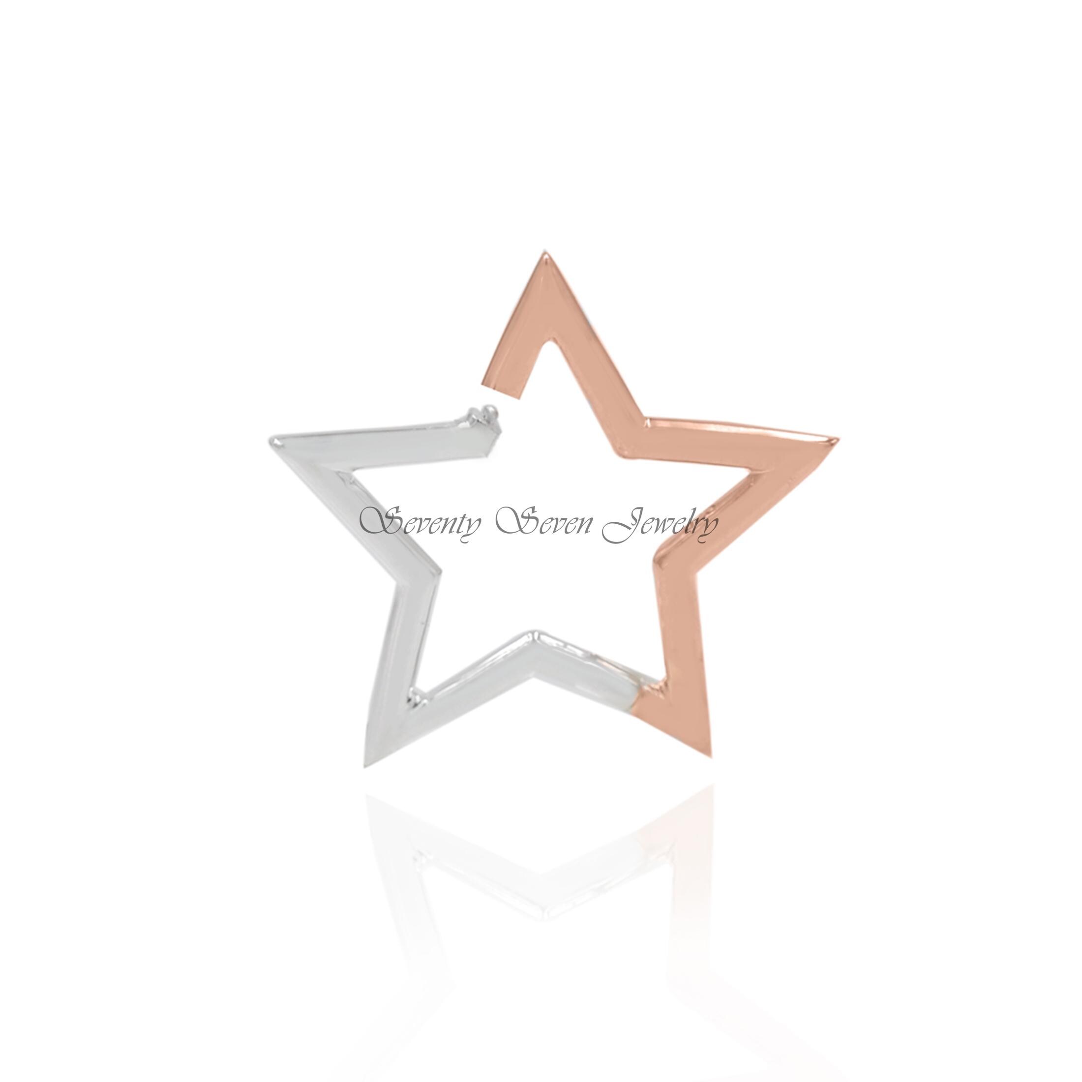 14k Gold Star Charm Holder: Two-Tone Enhancer Link - View 4 - Seventy Seven Jewelry | SKU: SSMJH508A-14KYGSLWG-2026,SSMJH508A 14k Gold Star Charm Holder: Two-Tone Enhancer Link - View 4 - Seventy Seven Jewelry | SKU: SSMJH508A-14KYGSLWG-2026,SSMJH508A