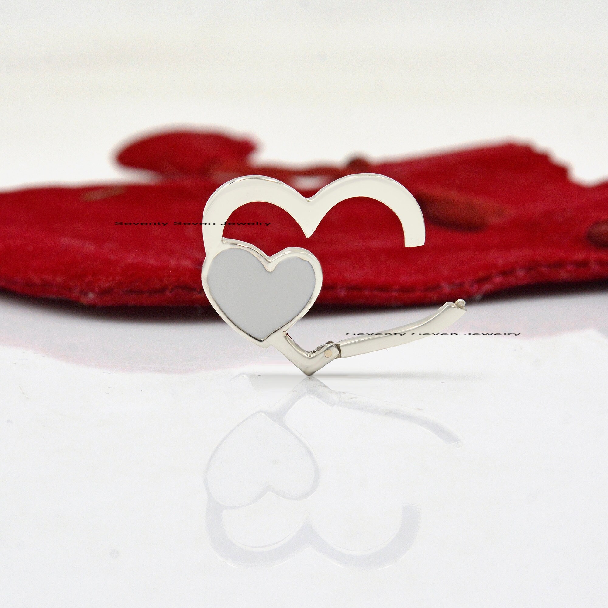 Sterling Silver Heart Charm Holder: Turquoise Enamel Lock - View 5 - Seventy Seven Jewelry | SKU: SSMJP1155-SLYGELTQ-2026 Sterling Silver Heart Charm Holder: Turquoise Enamel Lock - View 5 - Seventy Seven Jewelry | SKU: SSMJP1155-SLYGELTQ-2026