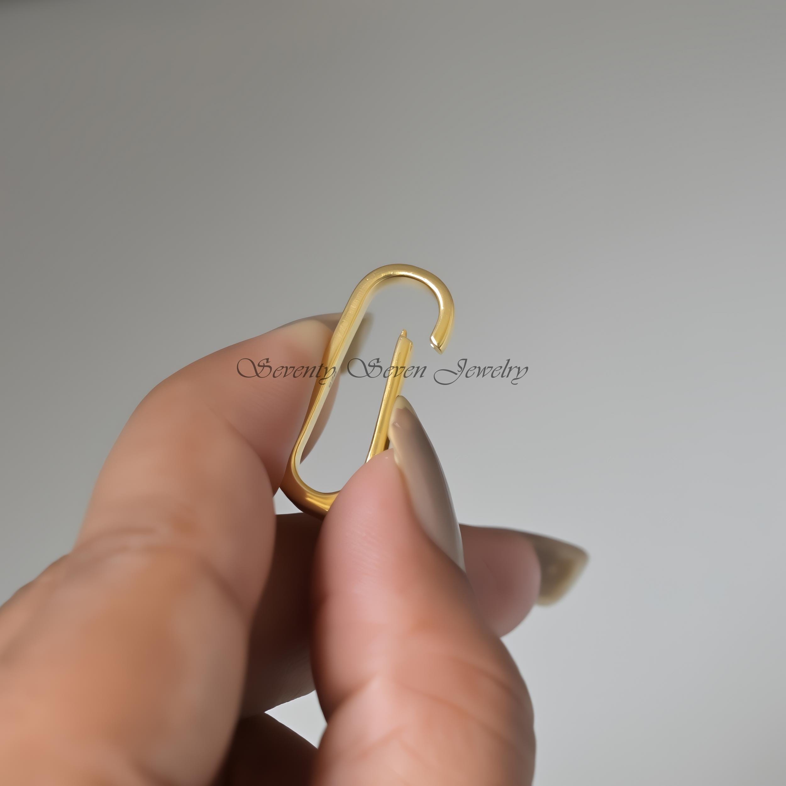 14K Gold Plated Charm Holder Enhancer | Designer Link Clasp - View 3 - Seventy Seven Jewelry | SKU: SSMJP73-SLYG-2026,SSMJP73 14K Gold Plated Charm Holder Enhancer | Designer Link Clasp - View 3 - Seventy Seven Jewelry | SKU: SSMJP73-SLYG-2026,SSMJP73