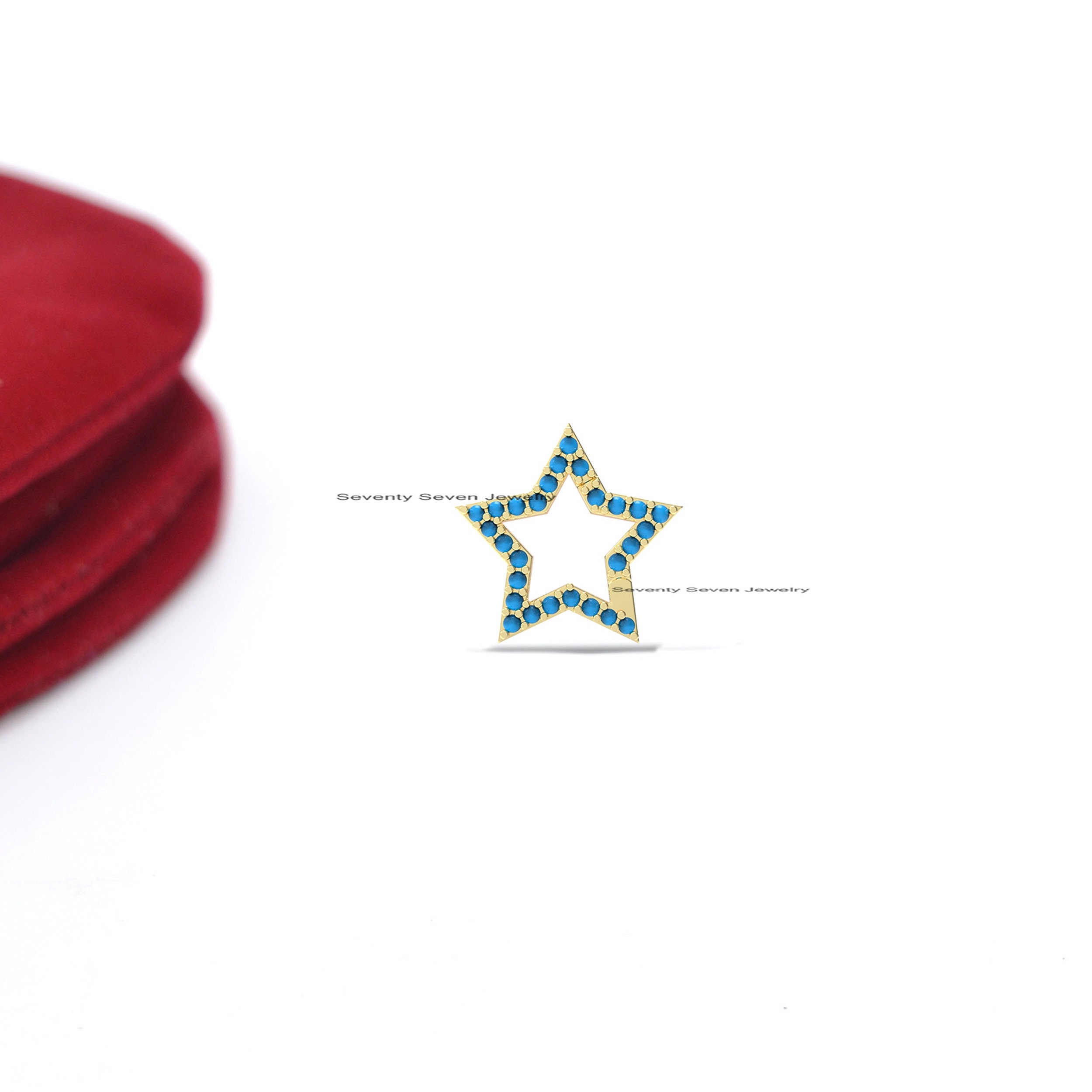925 Silver Diamond Star Charm Holder: Enhancer Lock Pendant - View 5 - Seventy Seven Jewelry | SKU: SSMJH722-SLYGTQ-2026