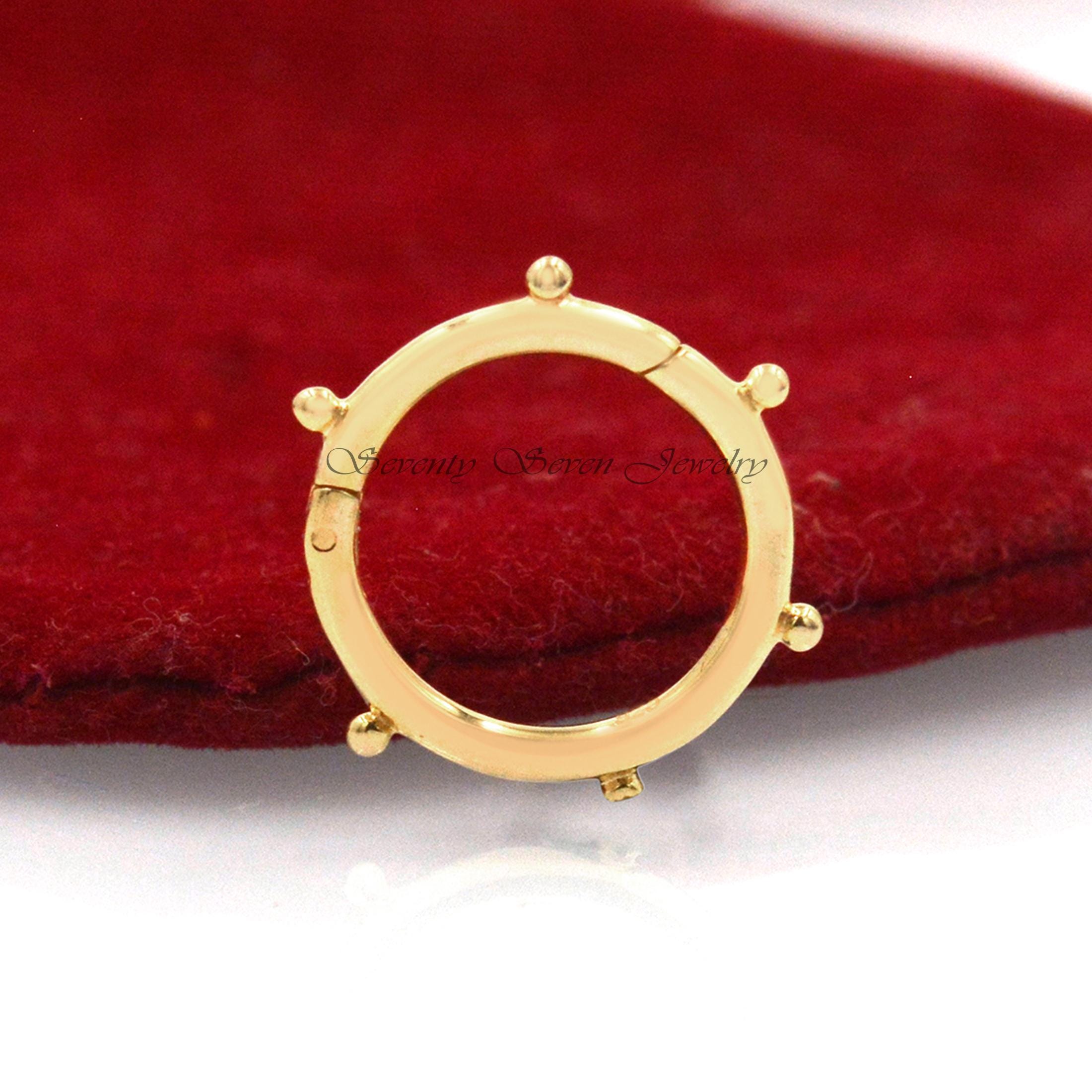 14K Solid Gold Round Ball Enhancer Charm Lock (12/15 MM) - View 7 - Seventy Seven Jewelry | SKU: SSMJH966-14kYG-15M-2026 14K Solid Gold Round Ball Enhancer Charm Lock (12/15 MM) - View 7 - Seventy Seven Jewelry | SKU: SSMJH966-14kYG-15M-2026