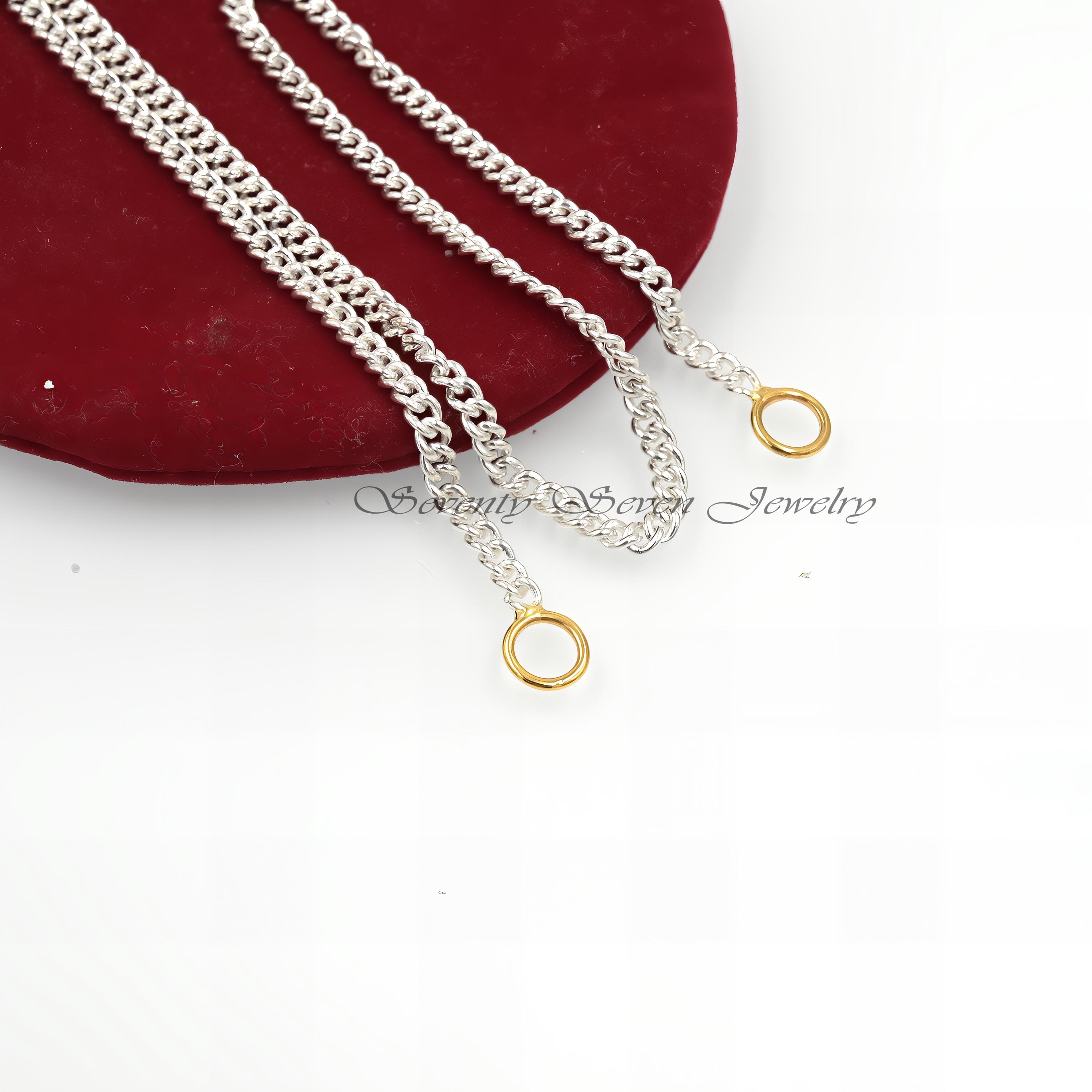 925 Sterling Silver 3MM Curb Chain, Carabiner Necklace - View 2 - Seventy Seven Jewelry | SKU: SSG17-SLOXYG-3M-16I-V 925 Sterling Silver 3MM Curb Chain, Carabiner Necklace - View 2 - Seventy Seven Jewelry | SKU: SSG17-SLOXYG-3M-16I-V
