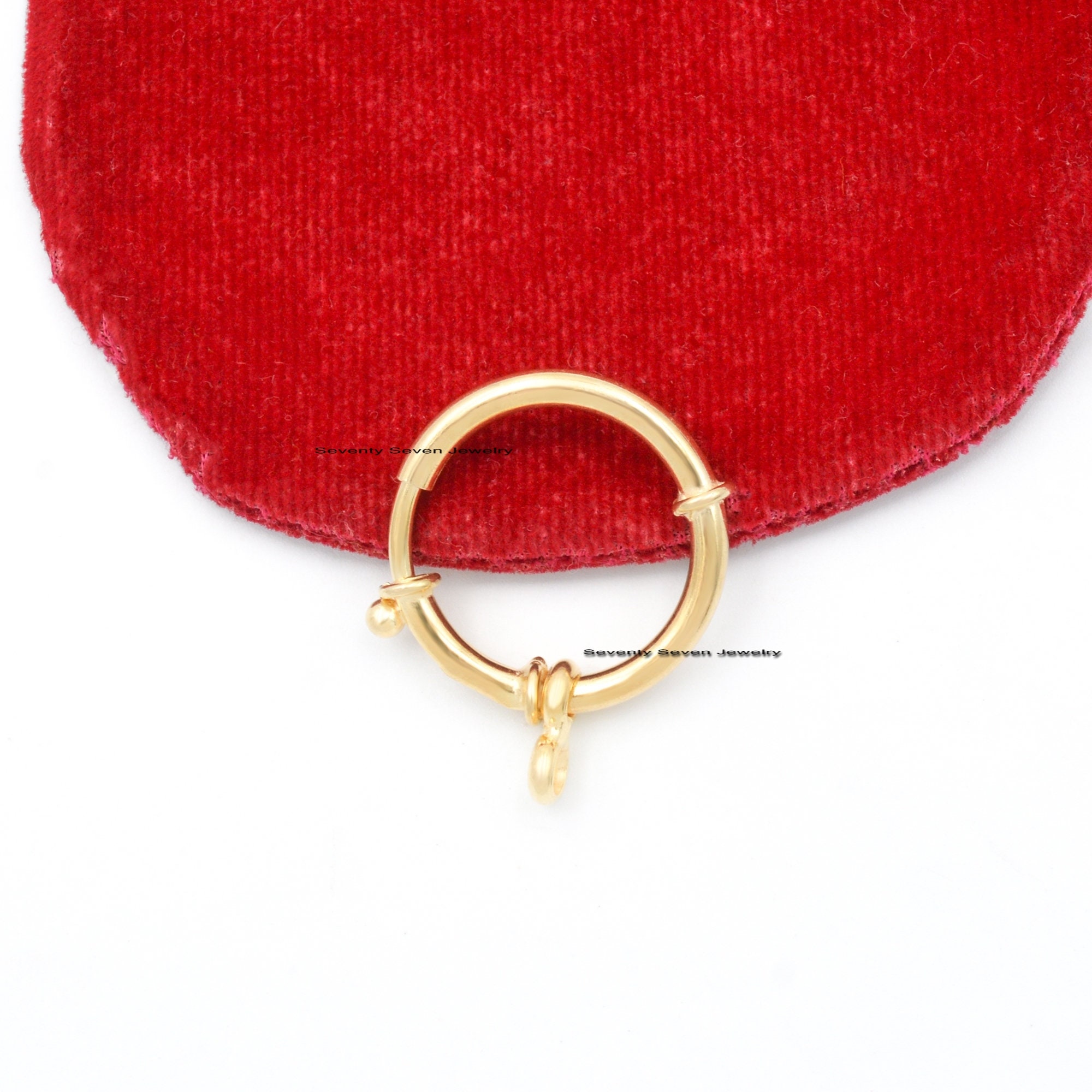 14k Solid Gold Spring Lock: (18*12 MM) - View 2 - Seventy Seven Jewelry | SKU: SSMJL137-14KYG-18M-G17-3M-2026 14k Solid Gold Spring Lock: (18*12 MM) - View 2 - Seventy Seven Jewelry | SKU: SSMJL137-14KYG-18M-G17-3M-2026