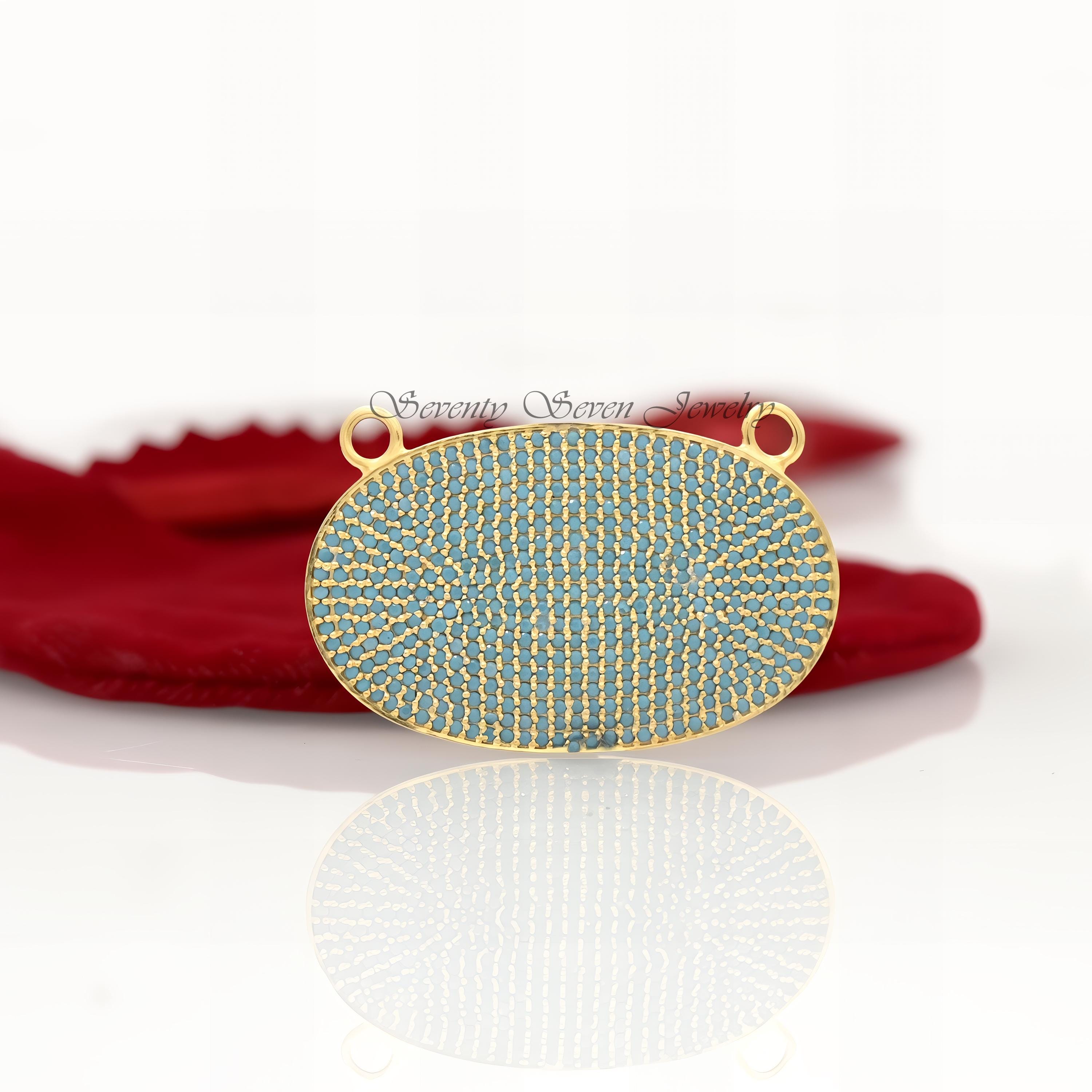 925 Silver Pave Diamond Pendant: Oval or Bar Connector - View 4 - Seventy Seven Jewelry | SKU: SSMJP560-SLYGDI-2026 925 Silver Pave Diamond Pendant: Oval or Bar Connector - View 4 - Seventy Seven Jewelry | SKU: SSMJP560-SLYGDI-2026