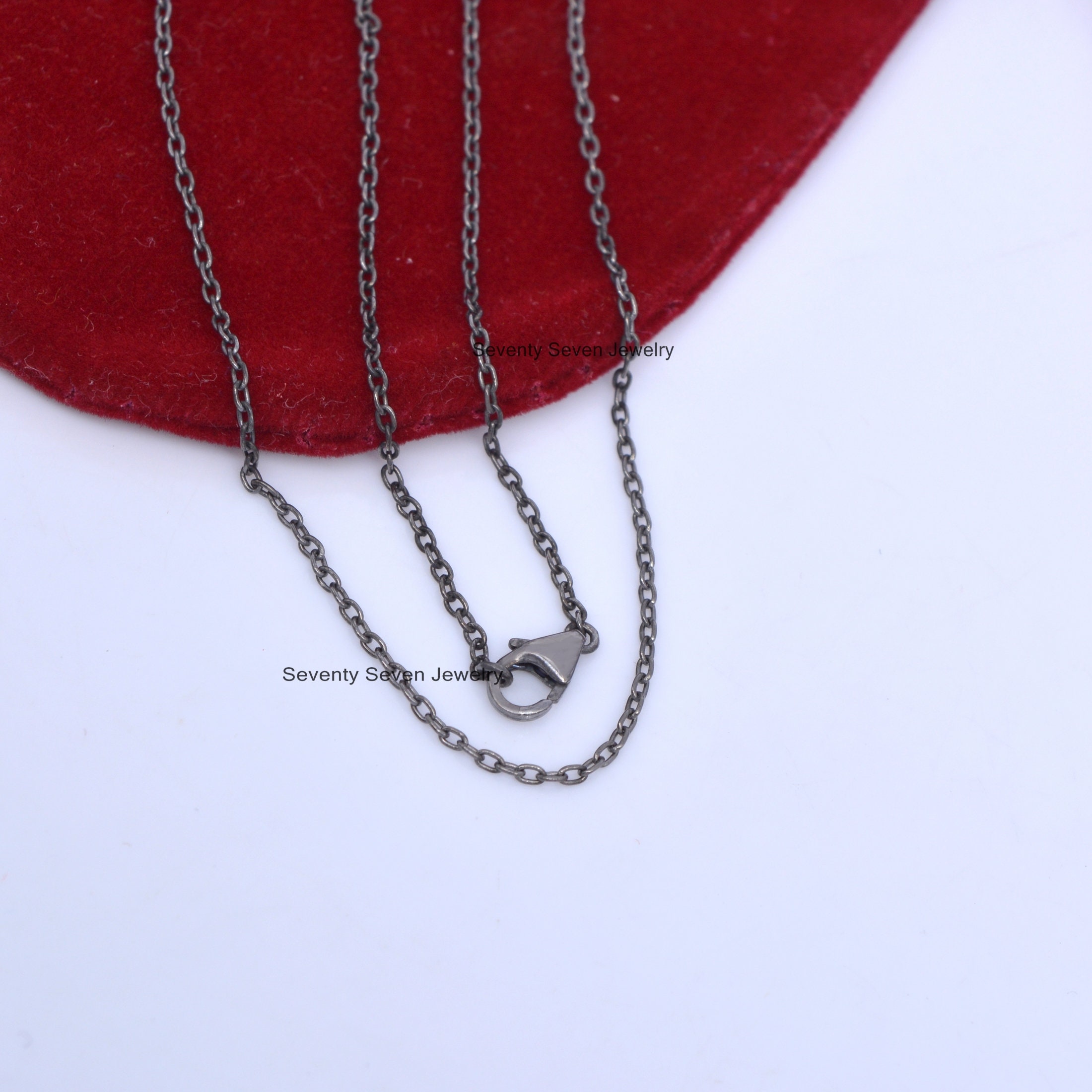 Sterling Silver Rolo Link Chain Necklace - 1MM Round Jewellery - View 7 - Seventy Seven Jewelry | SKU: SSG19-SLYG Sterling Silver Rolo Link Chain Necklace - 1MM Round Jewellery - View 7 - Seventy Seven Jewelry | SKU: SSG19-SLYG