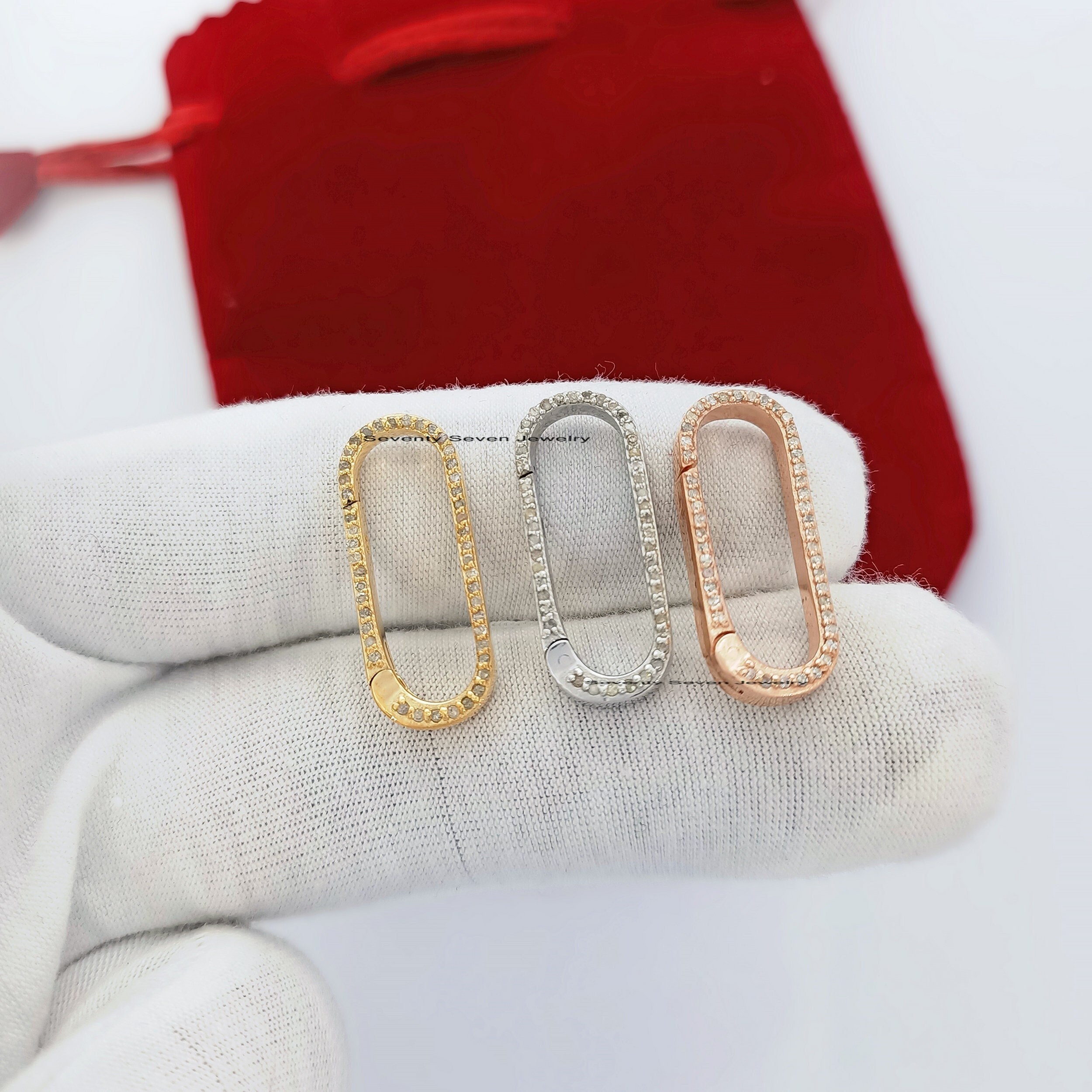 Diamond Enhancer 9K Gold Charm Holder Gold Link Lock Solid Etsy