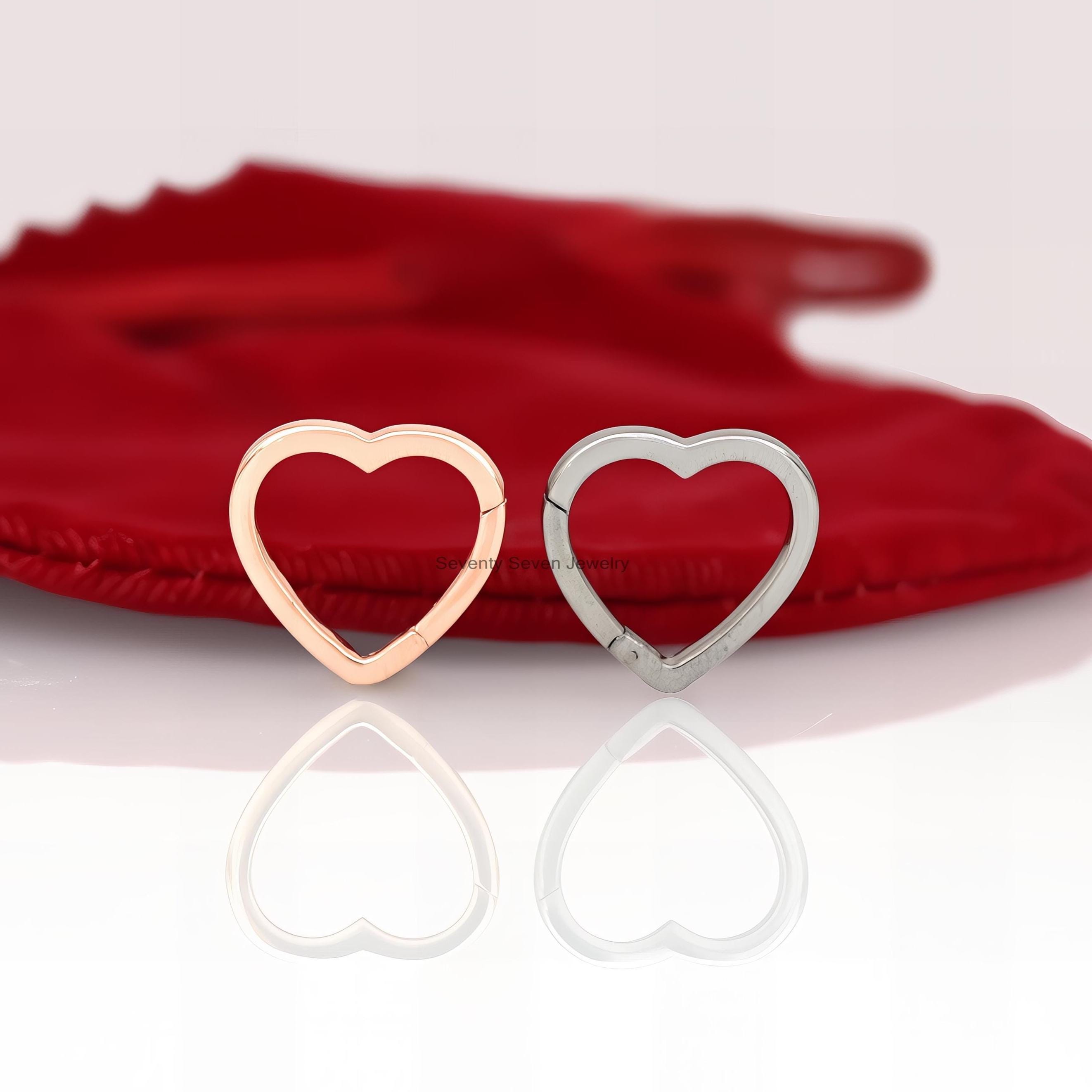 925 Sterling Silver Heart Charm Enhancer - 15mm - View 4 - Seventy Seven Jewelry | SKU: SSMJP446-SLYG-2026 925 Sterling Silver Heart Charm Enhancer - 15mm - View 4 - Seventy Seven Jewelry | SKU: SSMJP446-SLYG-2026