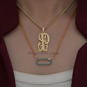 14k Gold Bead Necklace: Enhancer Carabiner Chain image 2