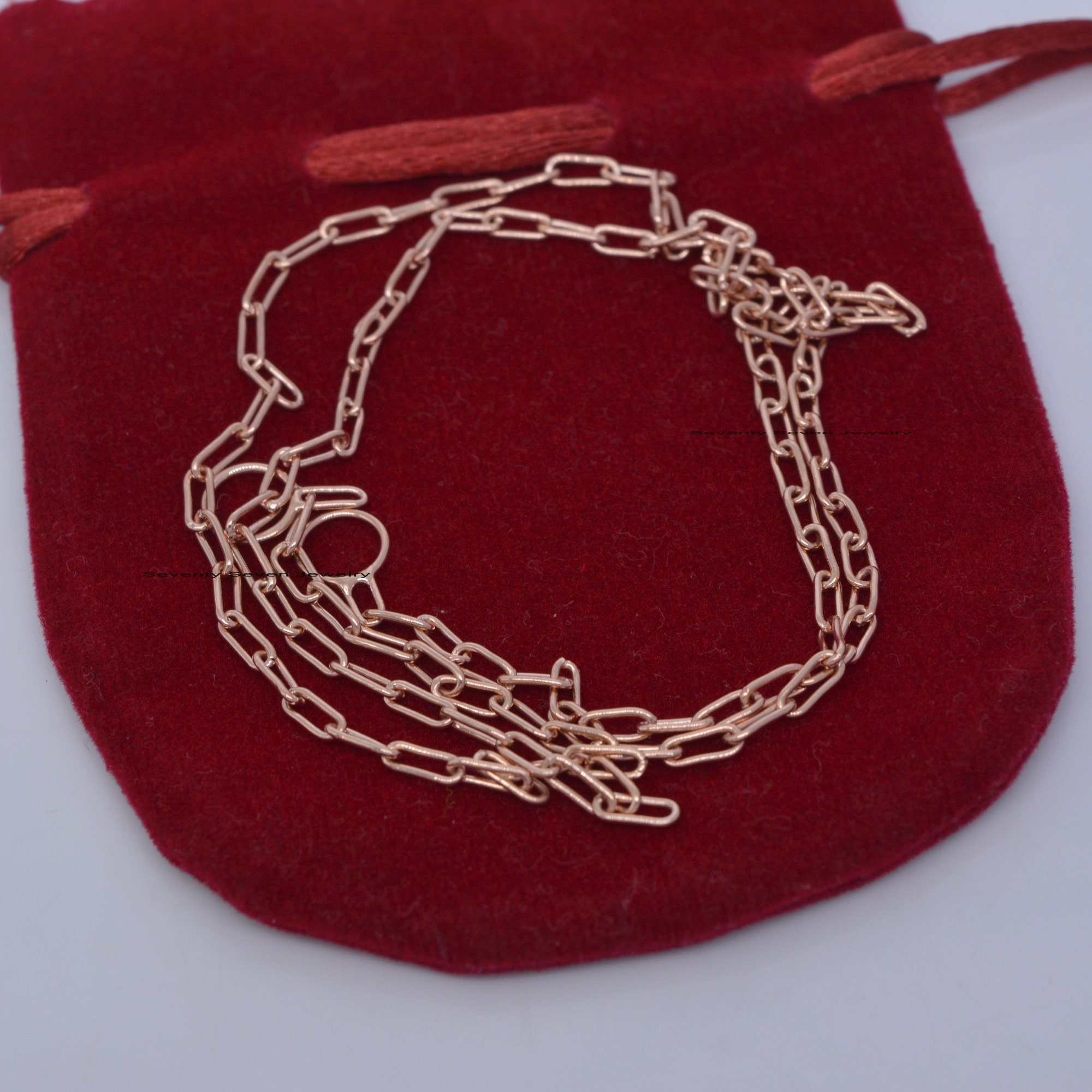 Sterling Silver Oval Link Chain Necklace: Carabiner Connector - View 7 - Seventy Seven Jewelry | SKU: SSG6A-SLYG-6.6M-18I-V