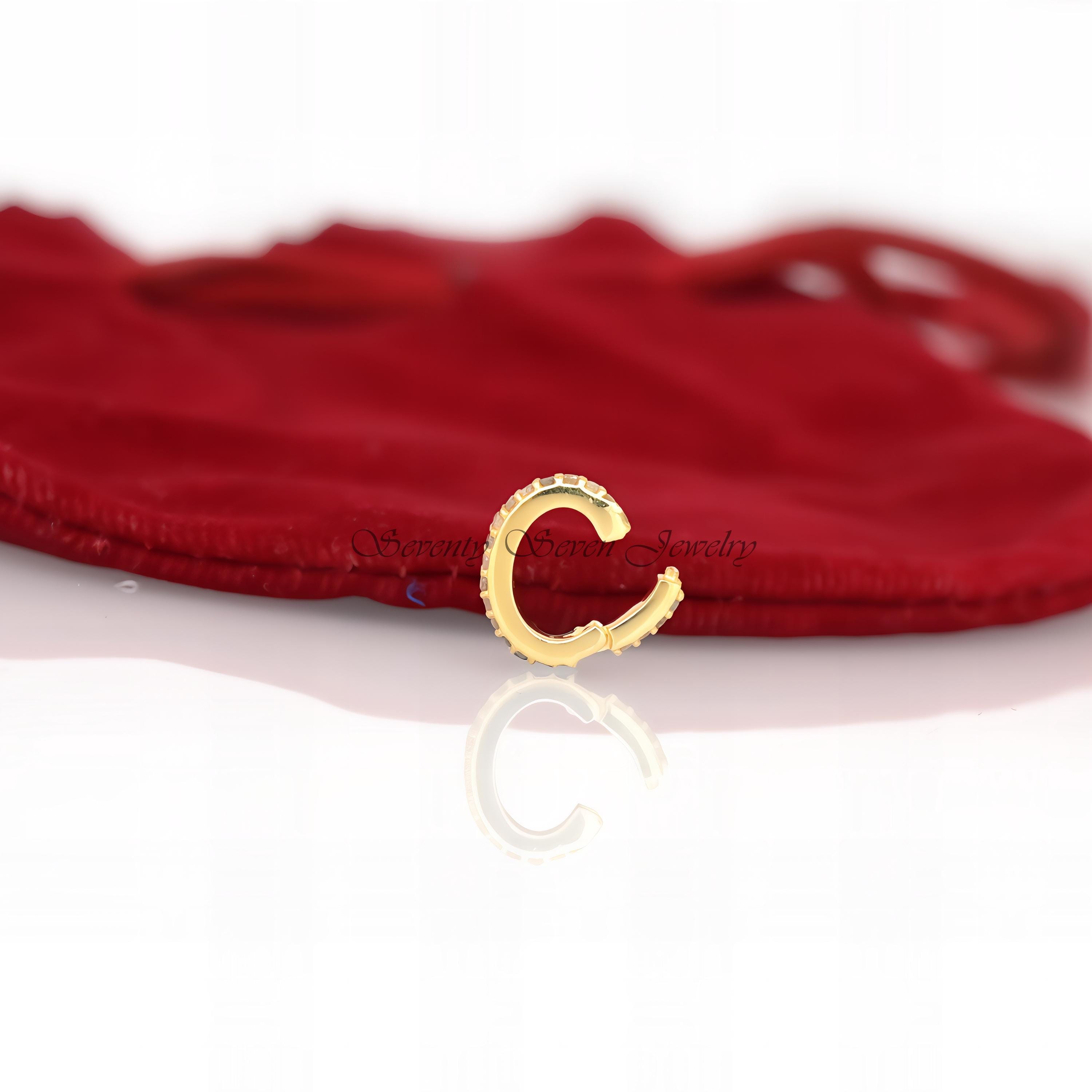 9K Gold Diamond Charm Enhancer: Oval Connector Lock - View 6 - Seventy Seven Jewelry | SKU: SSMJH126-9KYGDI-2026,SSMJF126-9KY