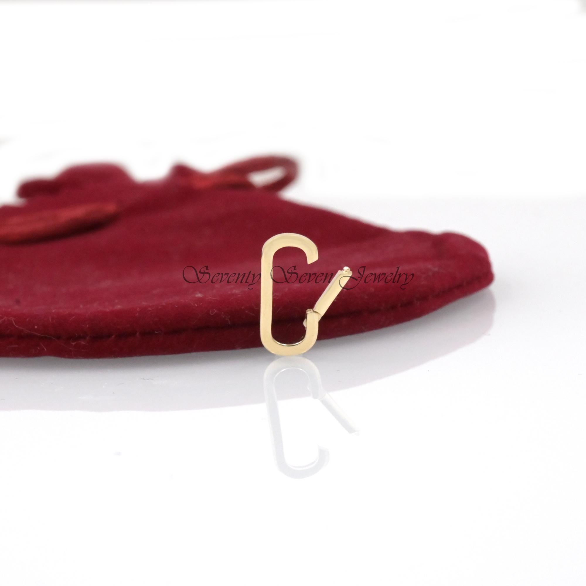 14K Gold Charm Enhancer Link Lock - Oval Clasp Holder (15x7 MM) - View 7 - Seventy Seven Jewelry | SKU: SSMJH445-14KYG-2026 14K Gold Charm Enhancer Link Lock - Oval Clasp Holder (15x7 MM) - View 7 - Seventy Seven Jewelry | SKU: SSMJH445-14KYG-2026