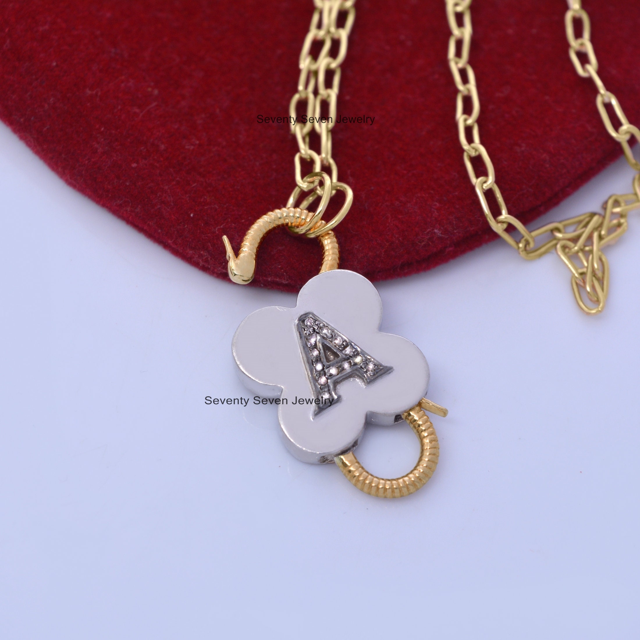 925 Silver Initial Padlock: Pave Diamond Letter Pendant - View 2 - Seventy Seven Jewelry | SKU: SSMJP25-SLYGRHDI-D-2026 925 Silver Initial Padlock: Pave Diamond Letter Pendant - View 2 - Seventy Seven Jewelry | SKU: SSMJP25-SLYGRHDI-D-2026