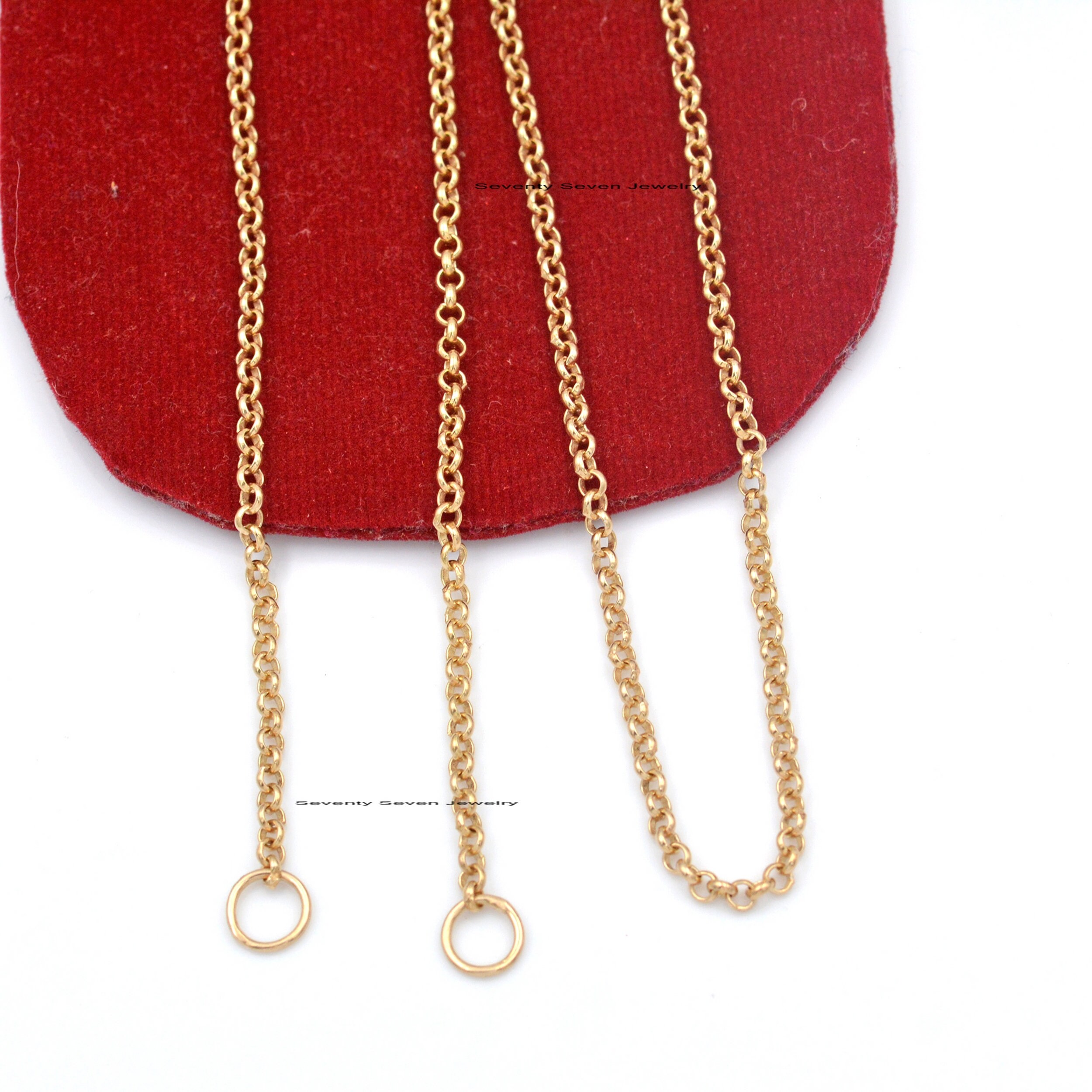 925 Sterling Silver Rolo Chain Necklace - 3mm Round Link - View 4 - Seventy Seven Jewelry | SKU: SSG15-SLNS-16I 925 Sterling Silver Rolo Chain Necklace - 3mm Round Link - View 4 - Seventy Seven Jewelry | SKU: SSG15-SLNS-16I
