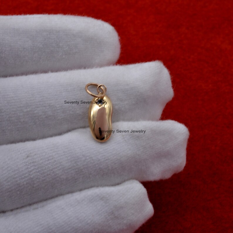 14K Gold Kidney Bean Charms Minimalist Beans Charm Bean Etsy