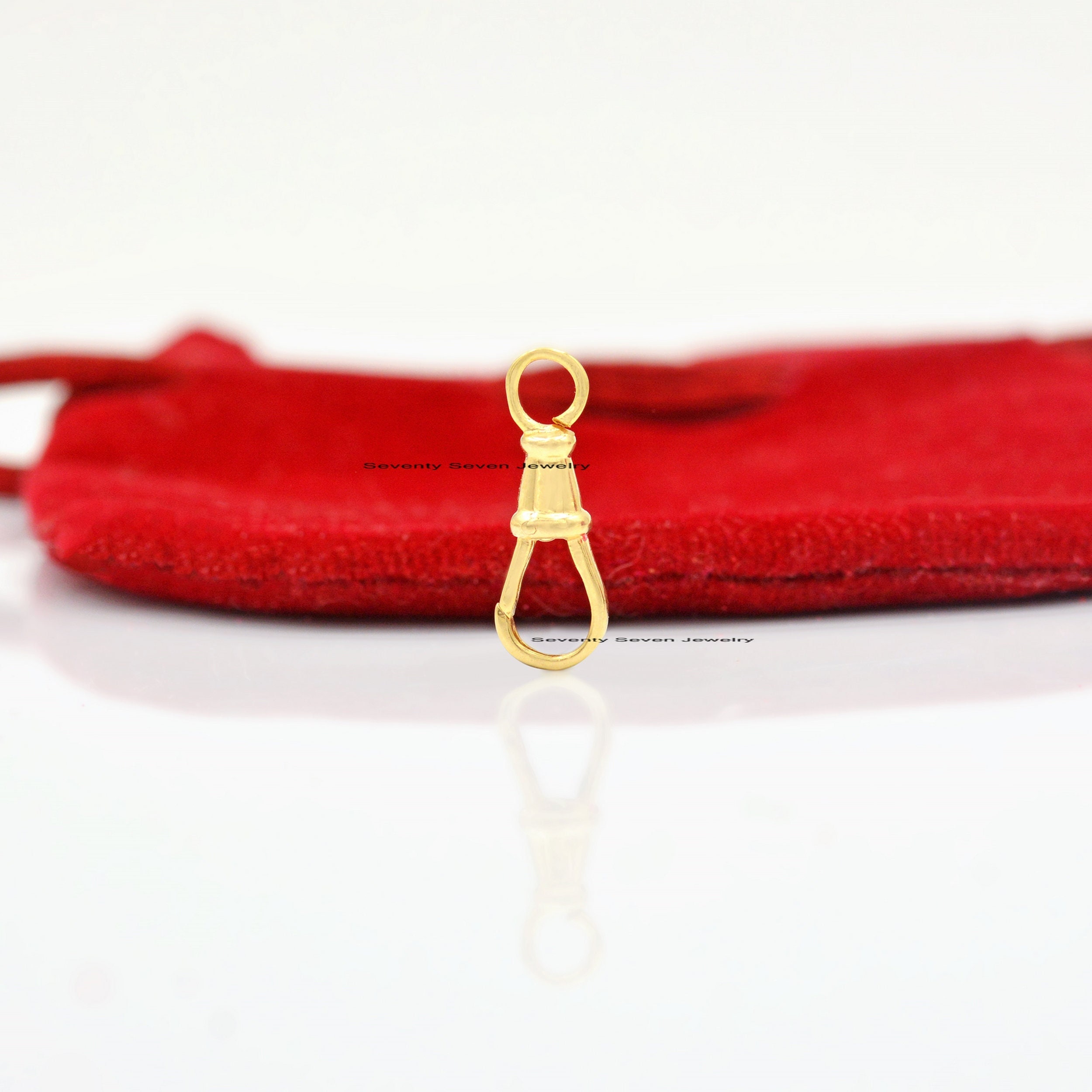 9k Gold Swivel Lock Pendant, Handmade Enhancer (18x7 MM) - View 3 - Seventy Seven Jewelry | SKU: SSMJF212-9KYG-2026 9k Gold Swivel Lock Pendant, Handmade Enhancer (18x7 MM) - View 3 - Seventy Seven Jewelry | SKU: SSMJF212-9KYG-2026