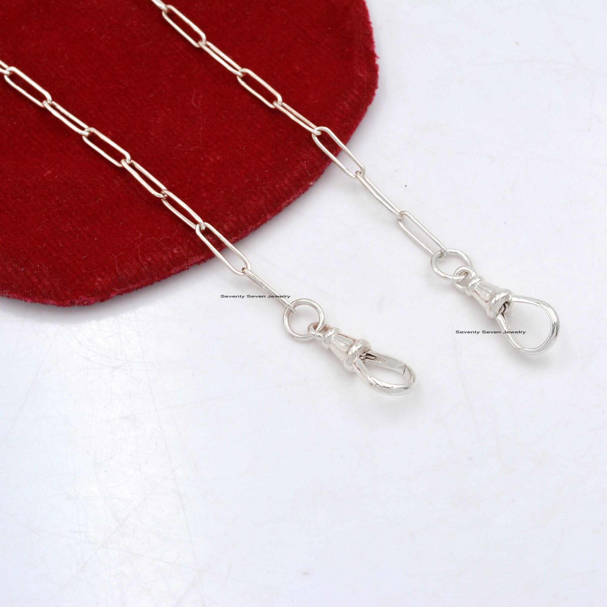 14K Gold Paperclip Chain Necklace: Swivel Lock Oval Link - View 2 - Seventy Seven Jewelry | SKU: SSG2-14KYG-11M-18I-F214-2Q-1 14K Gold Paperclip Chain Necklace: Swivel Lock Oval Link - View 2 - Seventy Seven Jewelry | SKU: SSG2-14KYG-11M-18I-F214-2Q-1