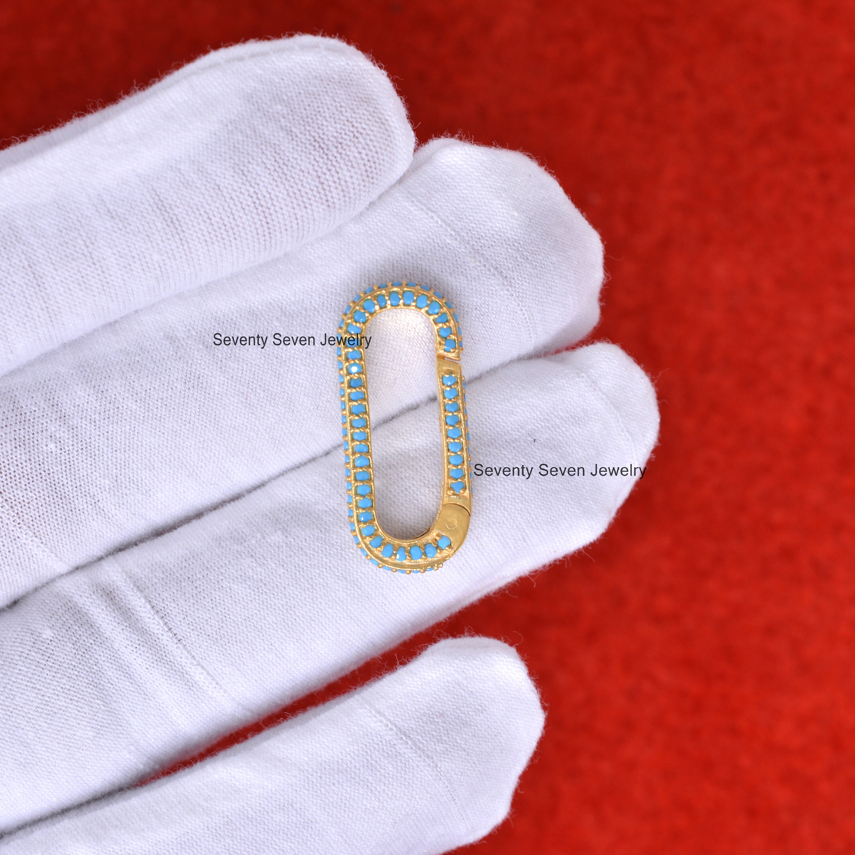 Diamond 925 Silver Enhancer Lock, Multi Gemstone Spring Link - View 6 - Seventy Seven Jewelry | SKU: SSMJP443-SLYGTQ,SSMJP443 Diamond 925 Silver Enhancer Lock, Multi Gemstone Spring Link - View 6 - Seventy Seven Jewelry | SKU: SSMJP443-SLYGTQ,SSMJP443