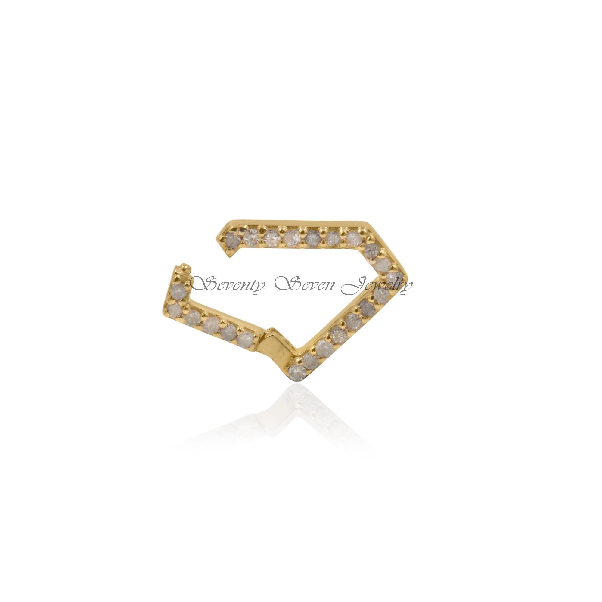 925 Silver Diamond Enhancer Lock: Pave Charms Holder - View 3 - Seventy Seven Jewelry | SKU: SSMJP690-SLYGDI-2026,SSMJP690-SL 925 Silver Diamond Enhancer Lock: Pave Charms Holder - View 3 - Seventy Seven Jewelry | SKU: SSMJP690-SLYGDI-2026,SSMJP690-SL