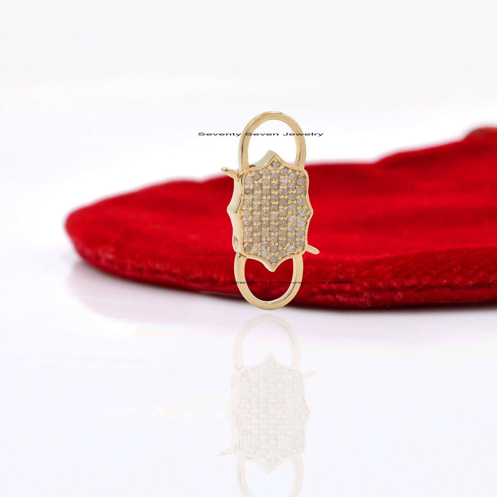 14k Gold Diamond Padlock Pendant: Pave Connector Jewelry - View 3 - Seventy Seven Jewelry | SKU: SSMJP33-SLYGDI-V- 18-7-2023, 14k Gold Diamond Padlock Pendant: Pave Connector Jewelry - View 3 - Seventy Seven Jewelry | SKU: SSMJP33-SLYGDI-V- 18-7-2023,