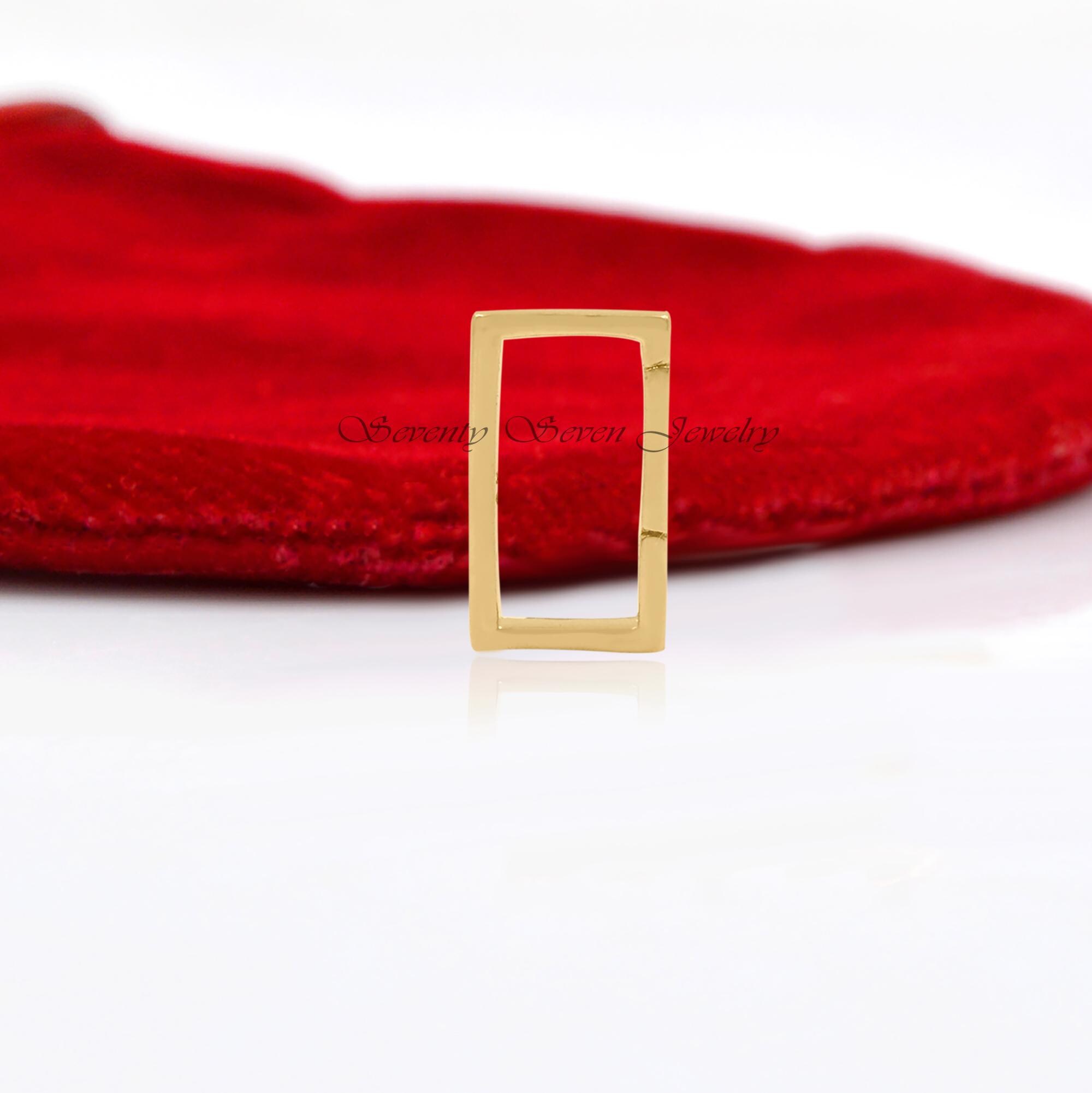 925 Silver Rectangle Charm Holder: Square Enhancer Lock (15*9 MM) - View 2 - Seventy Seven Jewelry | SKU: SSMJP452-SLYG-2026 925 Silver Rectangle Charm Holder: Square Enhancer Lock (15*9 MM) - View 2 - Seventy Seven Jewelry | SKU: SSMJP452-SLYG-2026