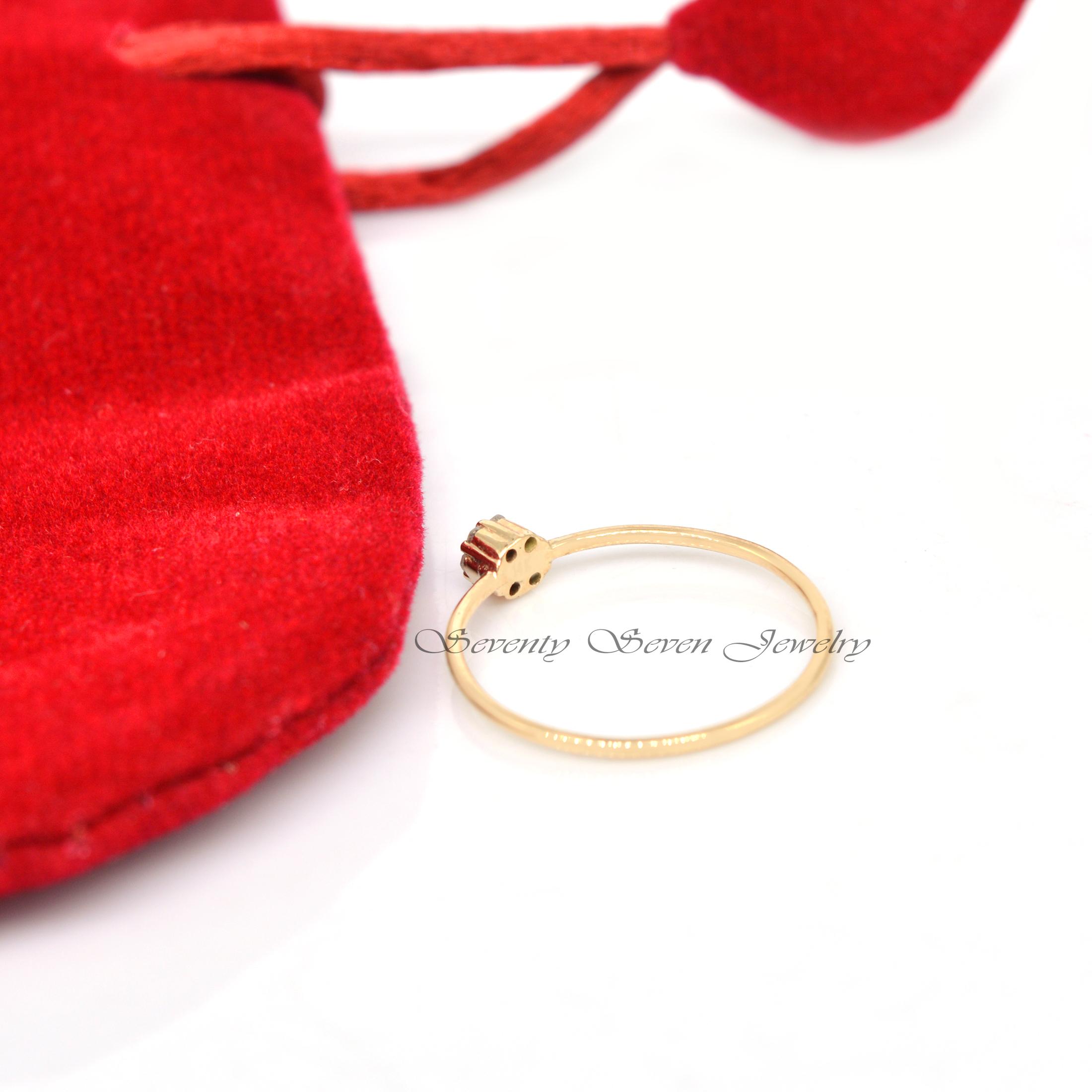 9K Gold Diamond Flower Ring: Floral Promise Band - View 2 - Seventy Seven Jewelry | SKU: SSMJR388-9KYGDI-2026 9K Gold Diamond Flower Ring: Floral Promise Band - View 2 - Seventy Seven Jewelry | SKU: SSMJR388-9KYGDI-2026