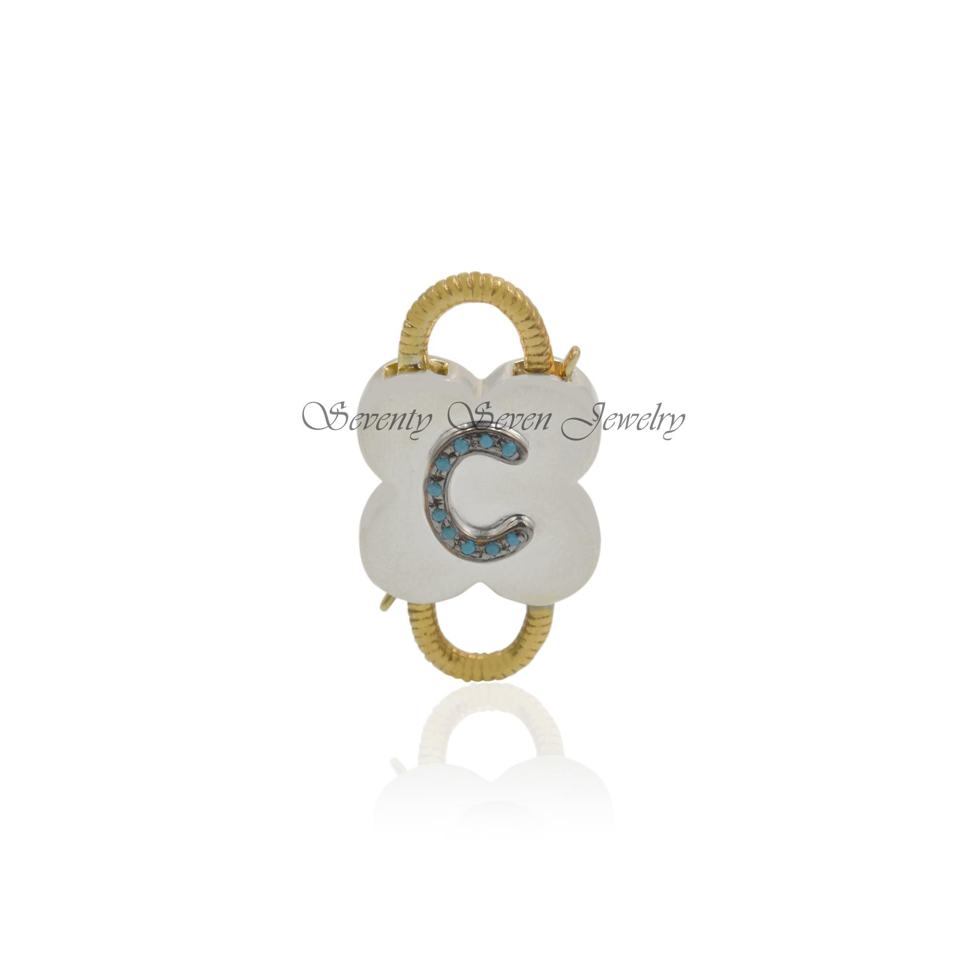 925 Silver Initial Padlock: Pave Diamond Letter Pendant - View 4 - Seventy Seven Jewelry | SKU: SSMJP25-SLYGRHDI-D-2026 925 Silver Initial Padlock: Pave Diamond Letter Pendant - View 4 - Seventy Seven Jewelry | SKU: SSMJP25-SLYGRHDI-D-2026