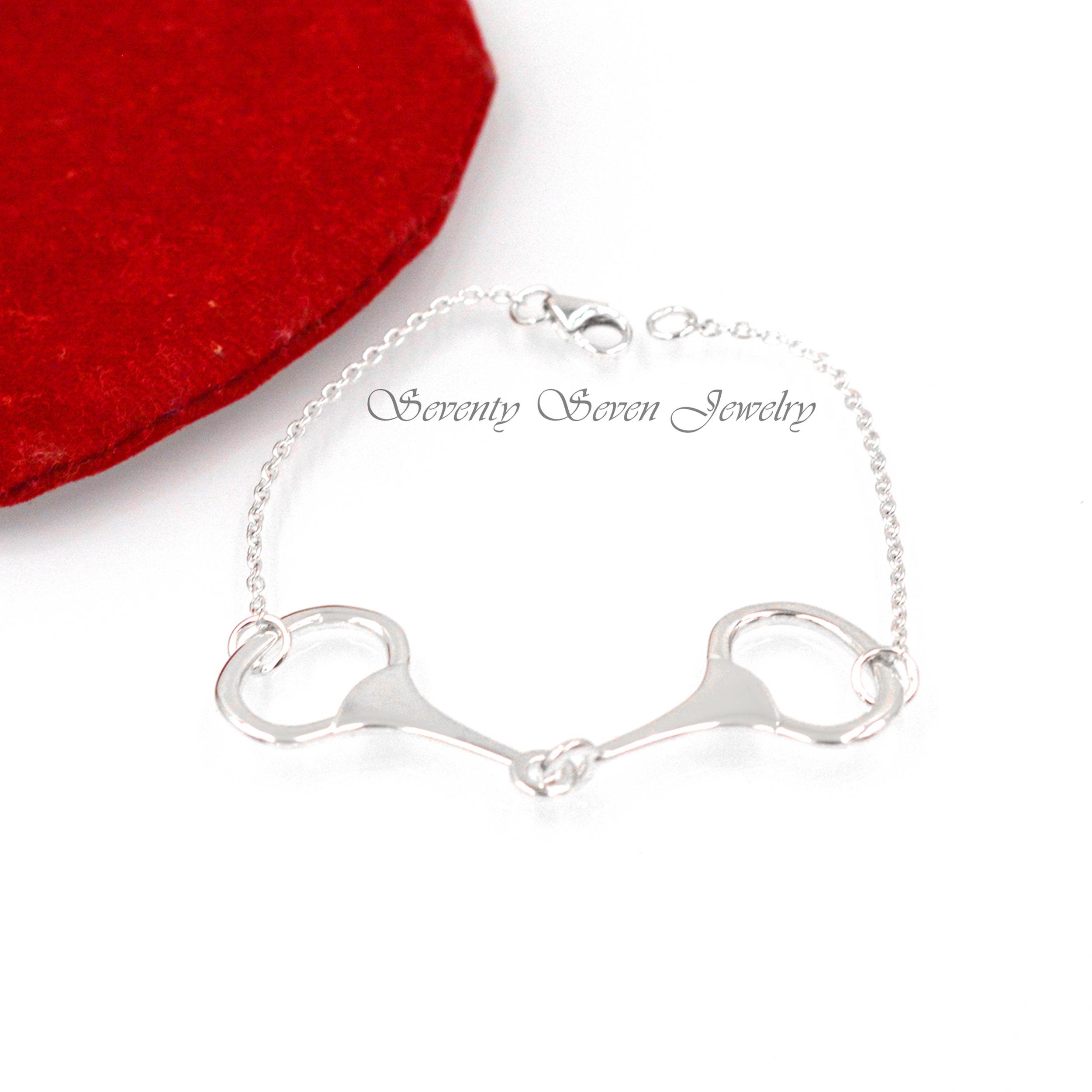 Sterling Silver Snaffle Bit Necklace: Equestrian Jewelry, Horse Lover Gift - View 4 - Seventy Seven Jewelry | SKU: SSMJN28-SL Sterling Silver Snaffle Bit Necklace: Equestrian Jewelry, Horse Lover Gift - View 4 - Seventy Seven Jewelry | SKU: SSMJN28-SL