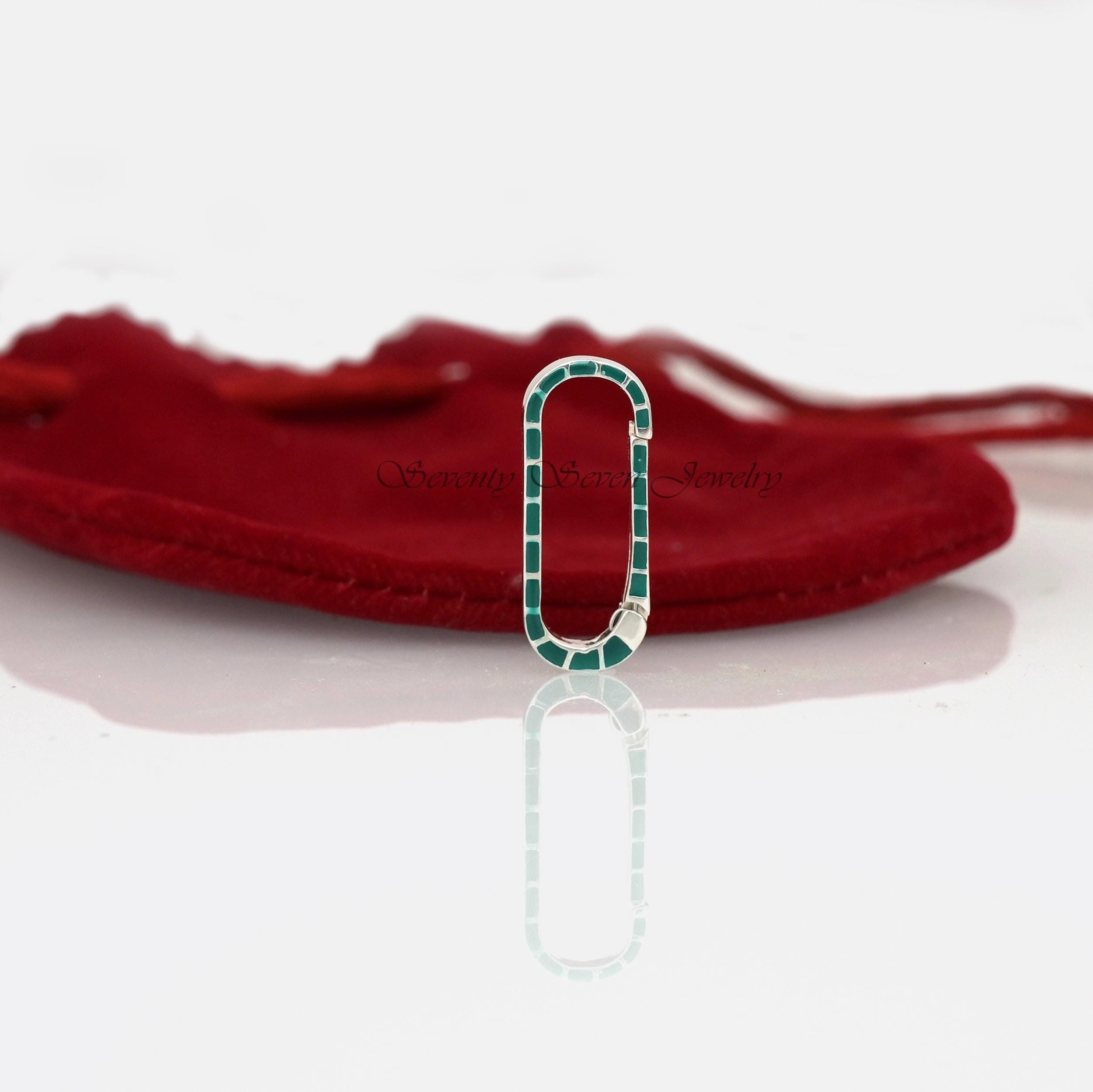 925 Silver Enamel Charm Holder: Multi-Color Push Lock (25x10 MM) - View 5 - Seventy Seven Jewelry | SKU: SSMJP71-SLYGELMT-202 925 Silver Enamel Charm Holder: Multi-Color Push Lock (25x10 MM) - View 5 - Seventy Seven Jewelry | SKU: SSMJP71-SLYGELMT-202
