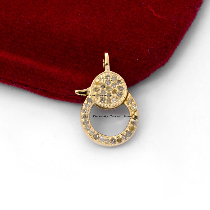 Lobster Clasp Lobster Jewelry 925 Silver Pave Diamond Lobster Lock Lobster Charm Holder Lobster lock finding Diamond Lobster Pendant