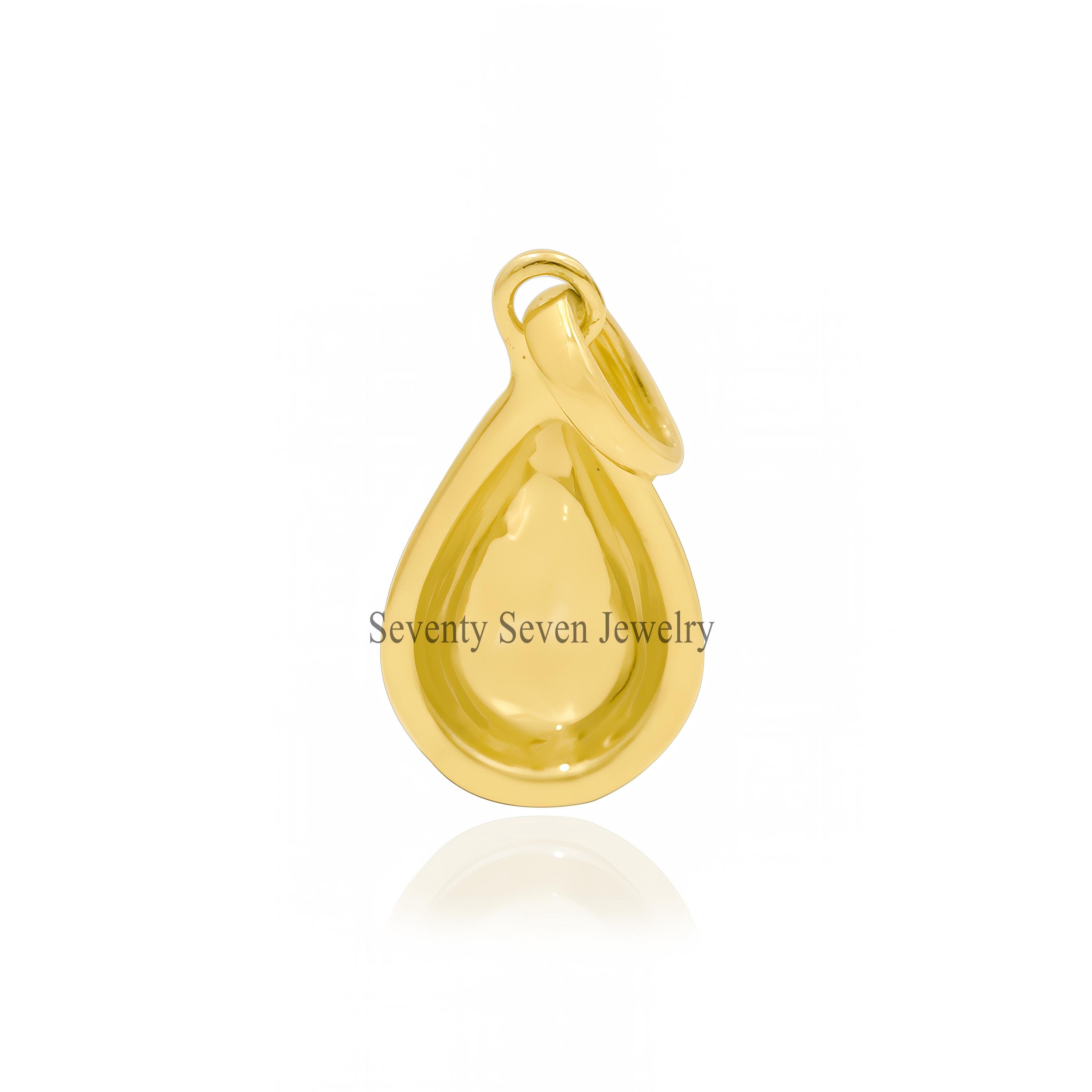 Gold Plated Teardrop Pendant: Sterling Silver Dainty Drop - View 5 - Seventy Seven Jewelry | SKU: SSMJP4503-SLYG-22M Gold Plated Teardrop Pendant: Sterling Silver Dainty Drop - View 5 - Seventy Seven Jewelry | SKU: SSMJP4503-SLYG-22M