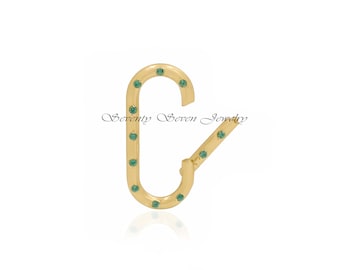 14k Yellow Gold Diamond Charm Enhancer Lock (20x10 MM)