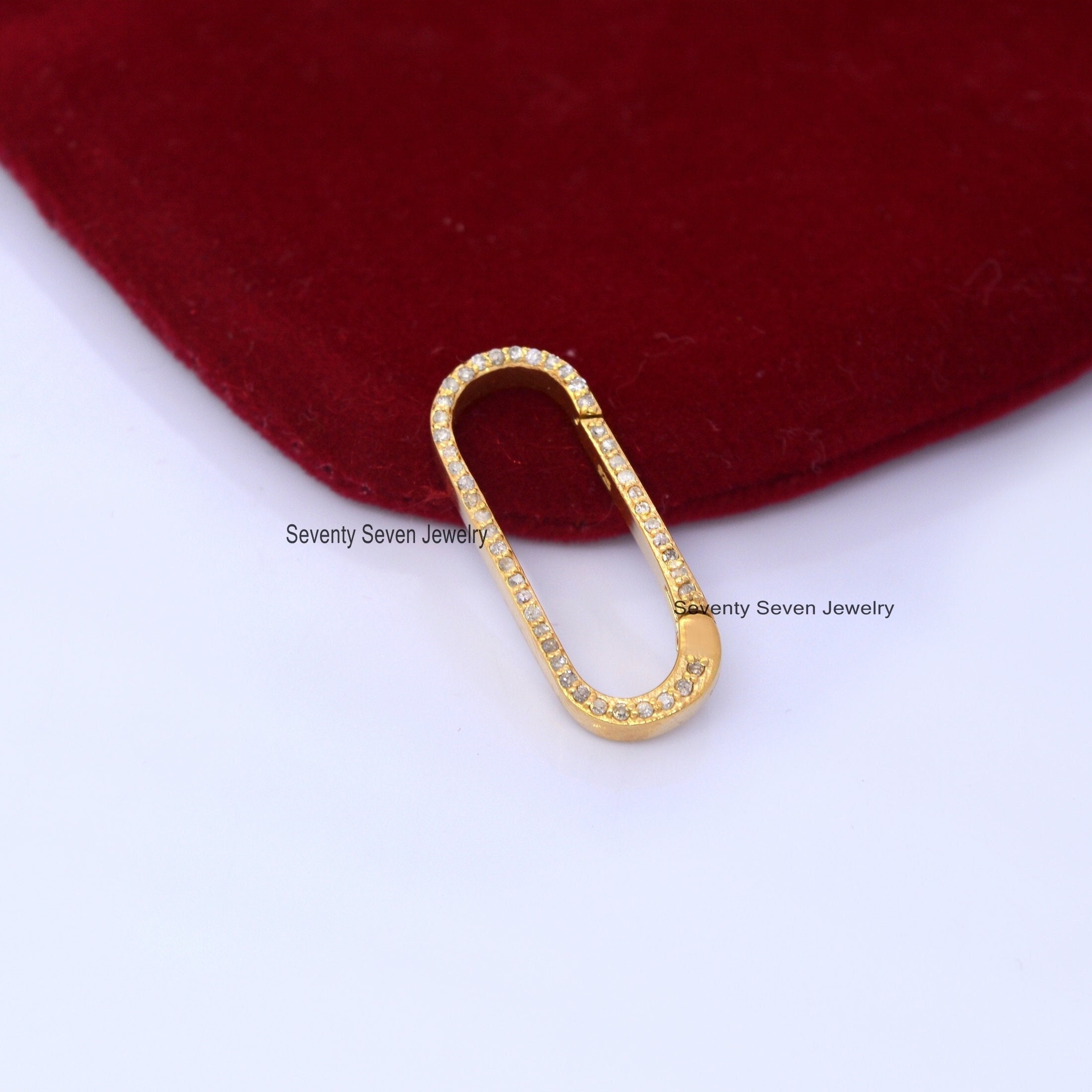 18K Gold Diamond Enhancer Pendant: Solid Charm Holder - View 7 - Seventy Seven Jewelry | SKU: SSMJP73-18KYGDI-2026 18K Gold Diamond Enhancer Pendant: Solid Charm Holder - View 7 - Seventy Seven Jewelry | SKU: SSMJP73-18KYGDI-2026