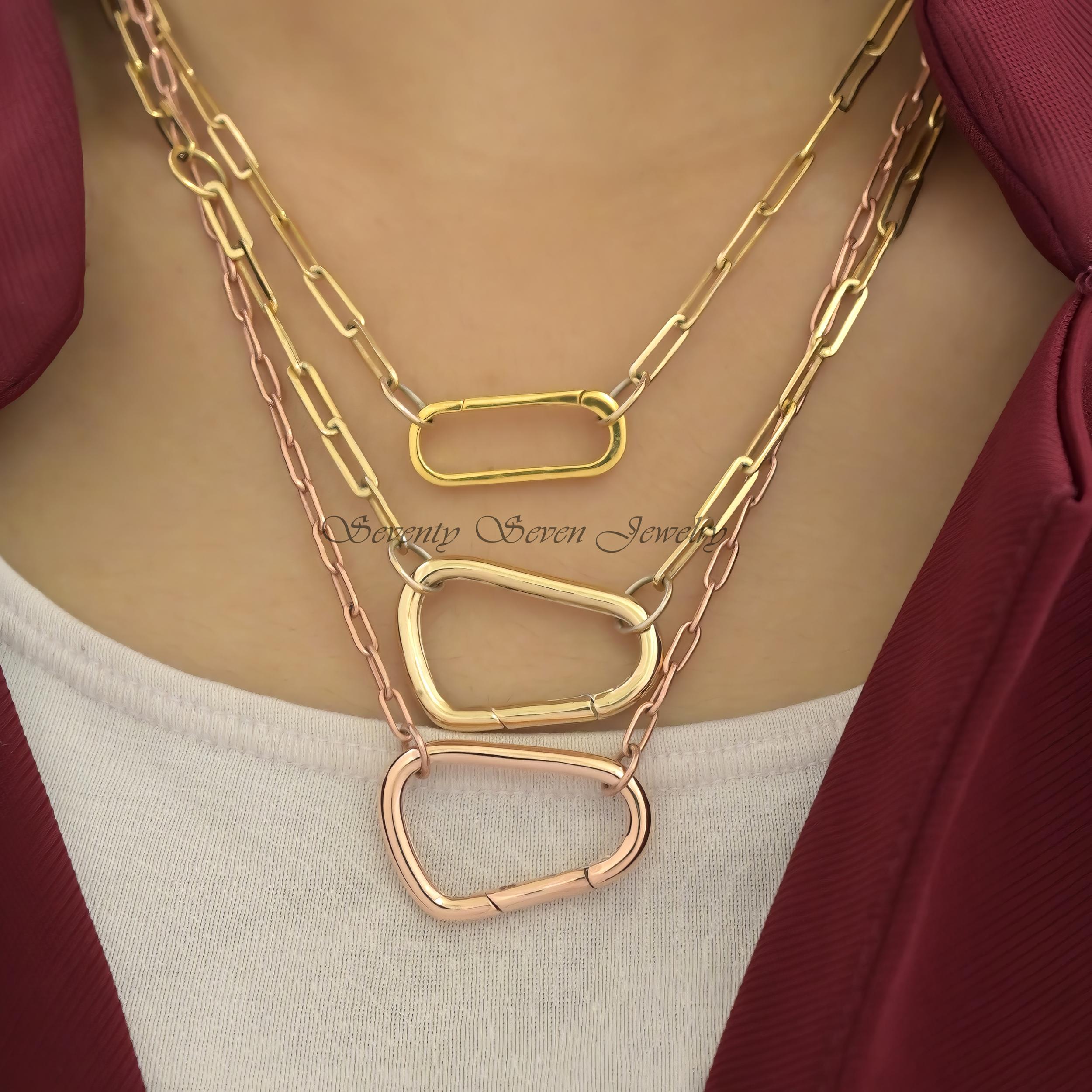 14K Gold Plated Charm Holder Enhancer | Designer Link Clasp - View 4 - Seventy Seven Jewelry | SKU: SSMJP73-SLYG-2026,SSMJP73 14K Gold Plated Charm Holder Enhancer | Designer Link Clasp - View 4 - Seventy Seven Jewelry | SKU: SSMJP73-SLYG-2026,SSMJP73